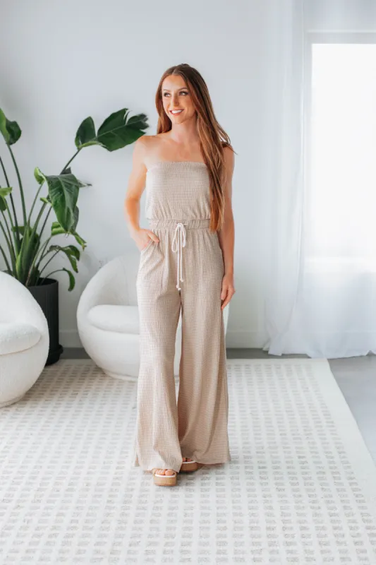 Tyla Striped Jumpsuit sold by Wild Oak Boutique