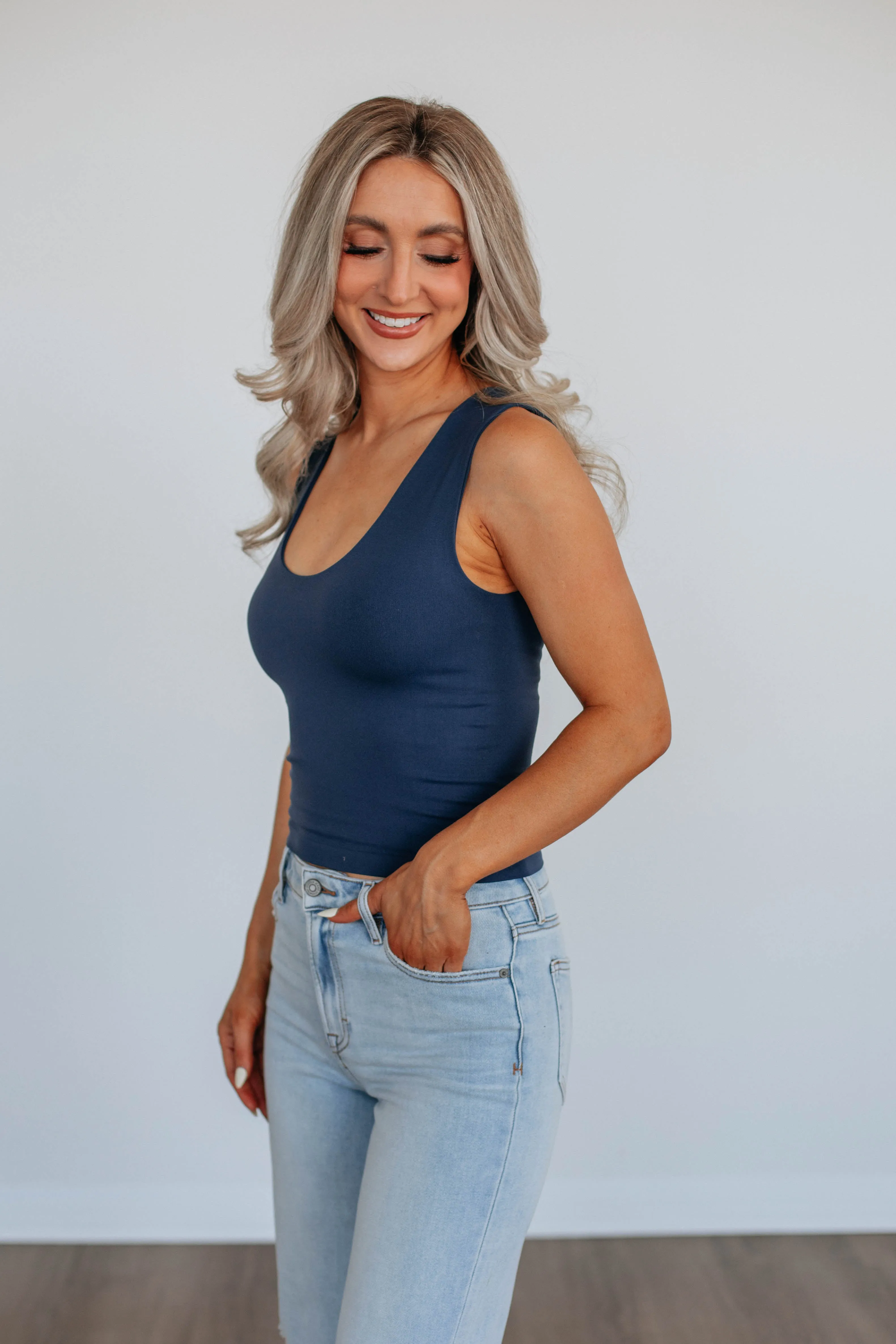 Jetson Seamless Tank - Navy sold by Wild Oak Boutique product image thumbnail 3