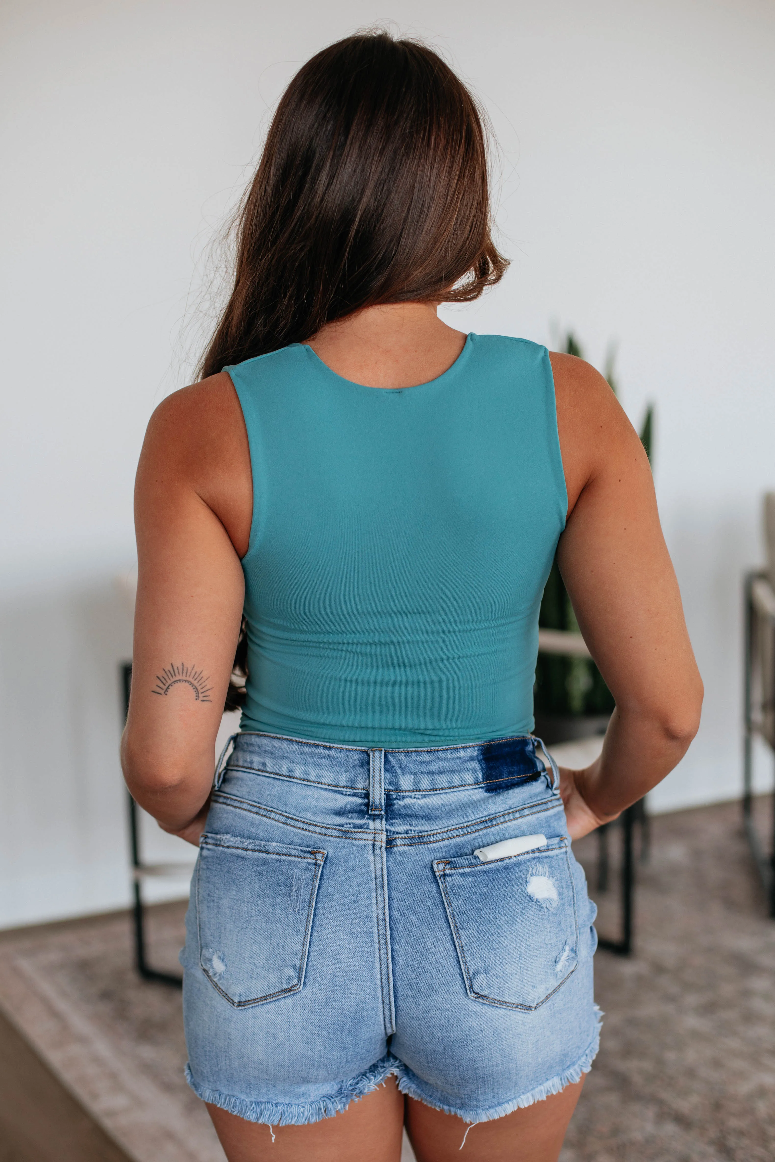 Jetson Seamless Tank - Dusty Teal sold by Wild Oak Boutique product image thumbnail 5