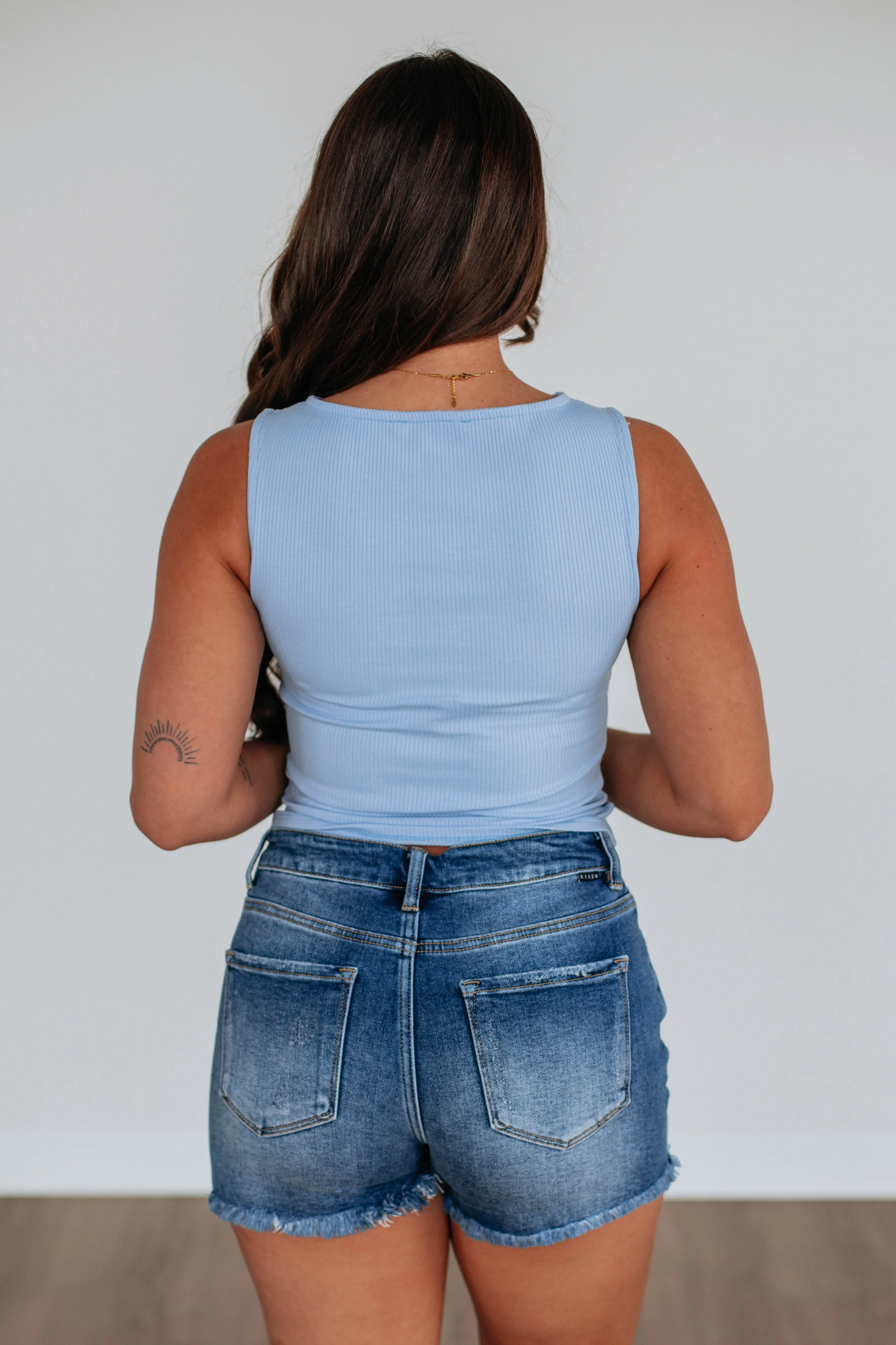 Eira Ribbed Top - Powder Blue sold by Wild Oak Boutique product image thumbnail 5