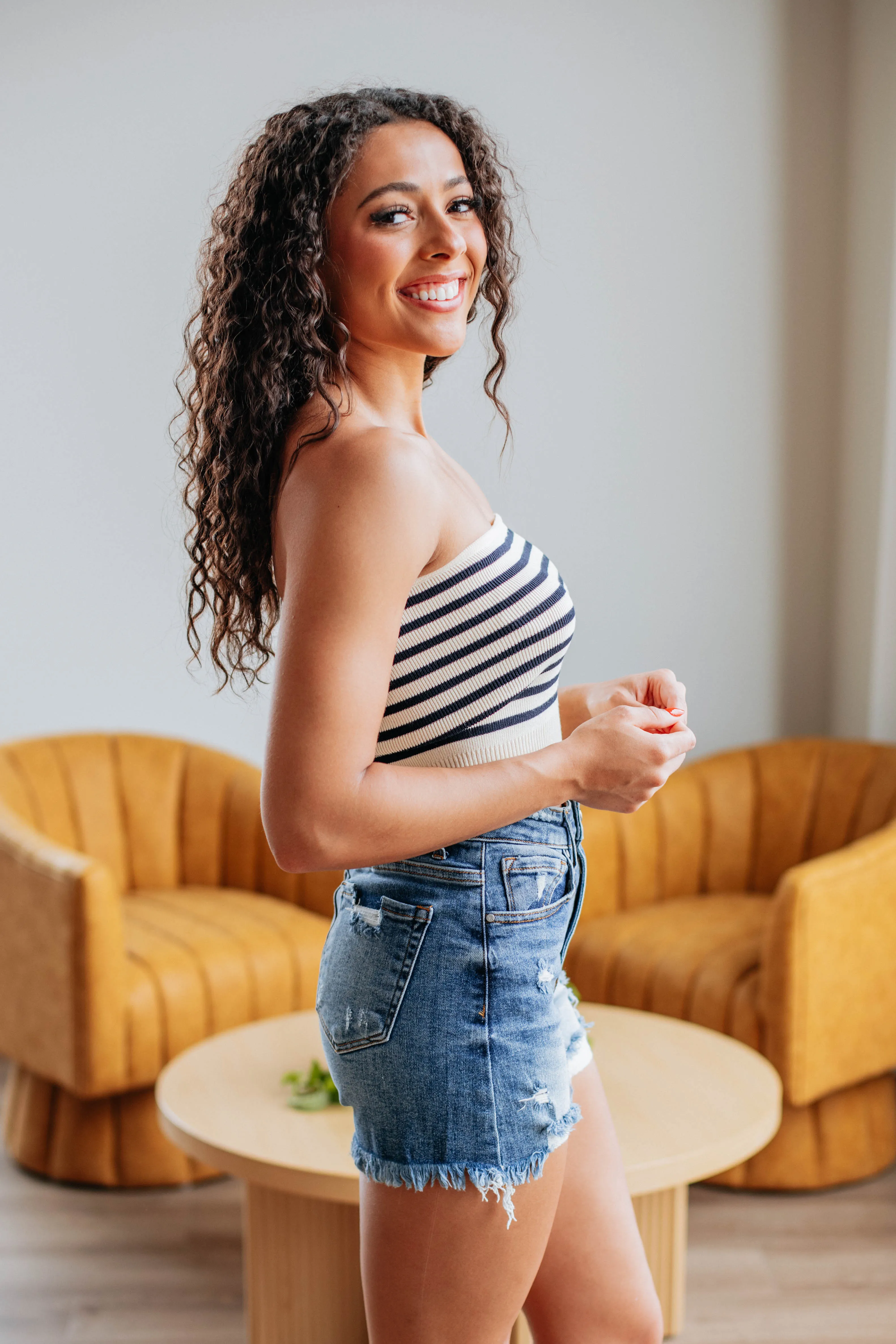 Joci Striped Top - Cream Mix sold by Wild Oak Boutique product image thumbnail 3