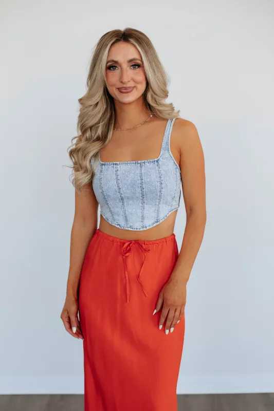 Luxton Denim Top made by Wild Oak Boutique