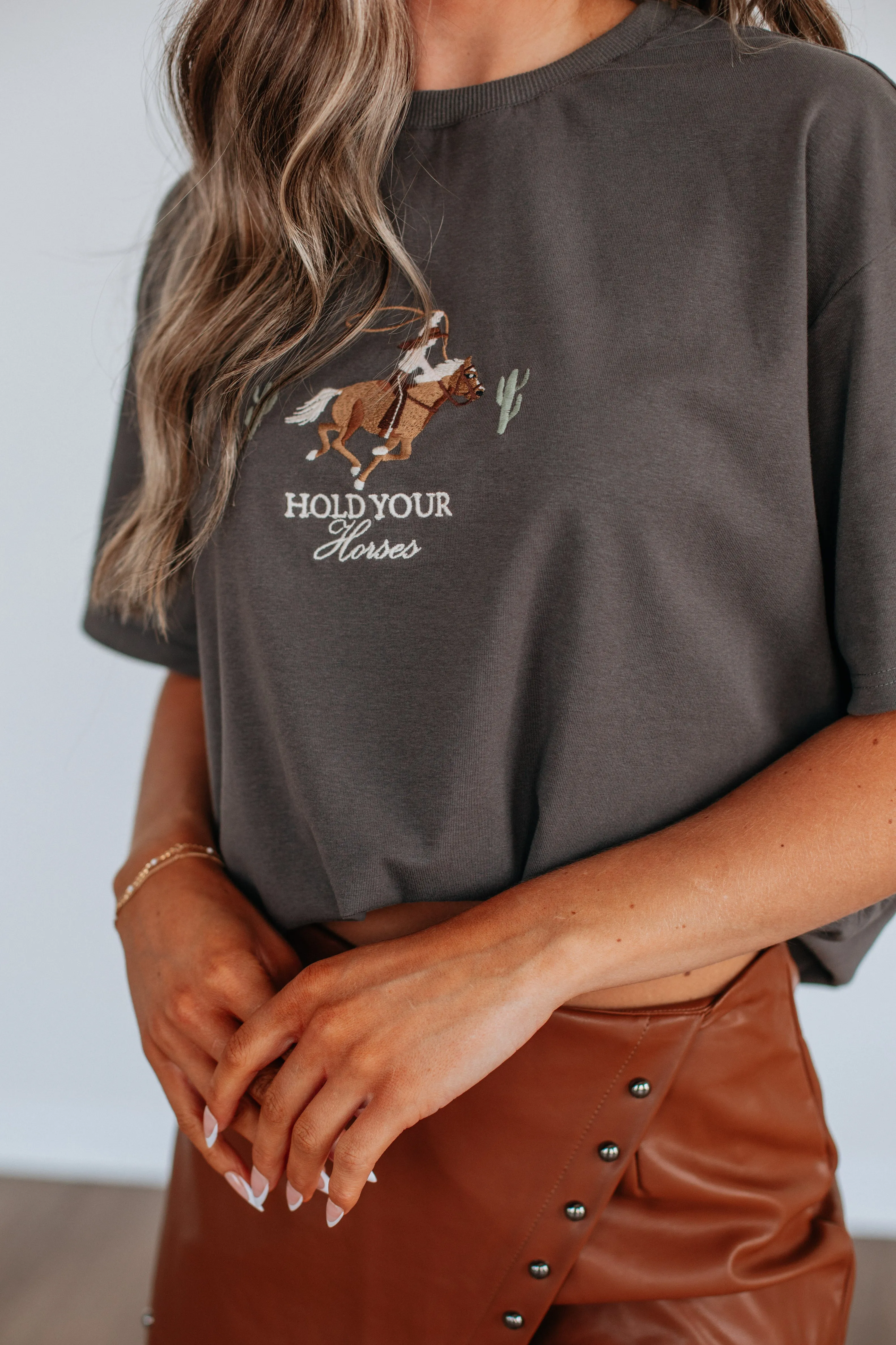 Hold Your Horses Graphic Tee sold by Wild Oak Boutique product image thumbnail 3