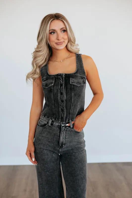 Felipa Denim Vest sold by Wild Oak Boutique