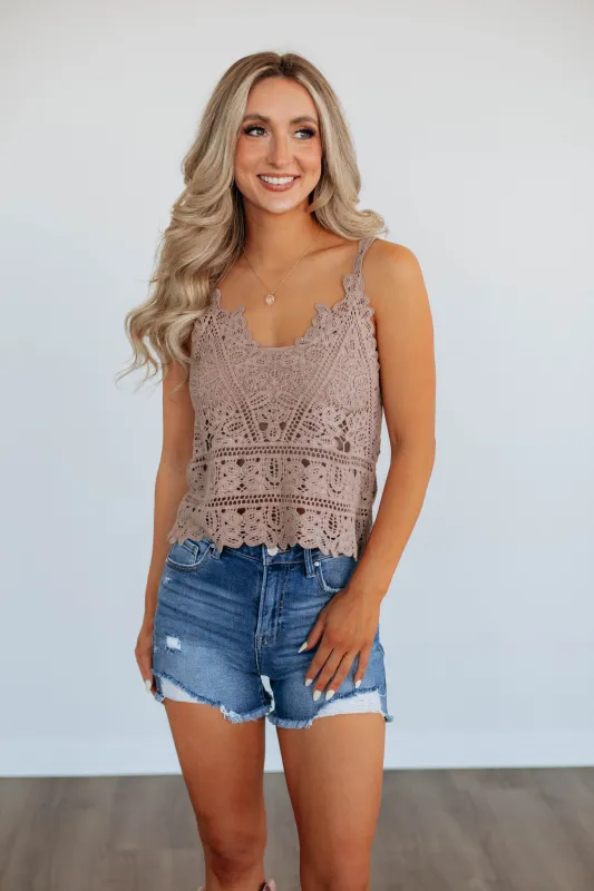 Brie Crochet Tank - Latte sold by Wild Oak Boutique