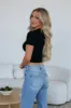 Lenna Ribbed Top - Black sold by Wild Oak Boutique