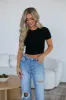 Lenna Ribbed Top - Black sold by Wild Oak Boutique