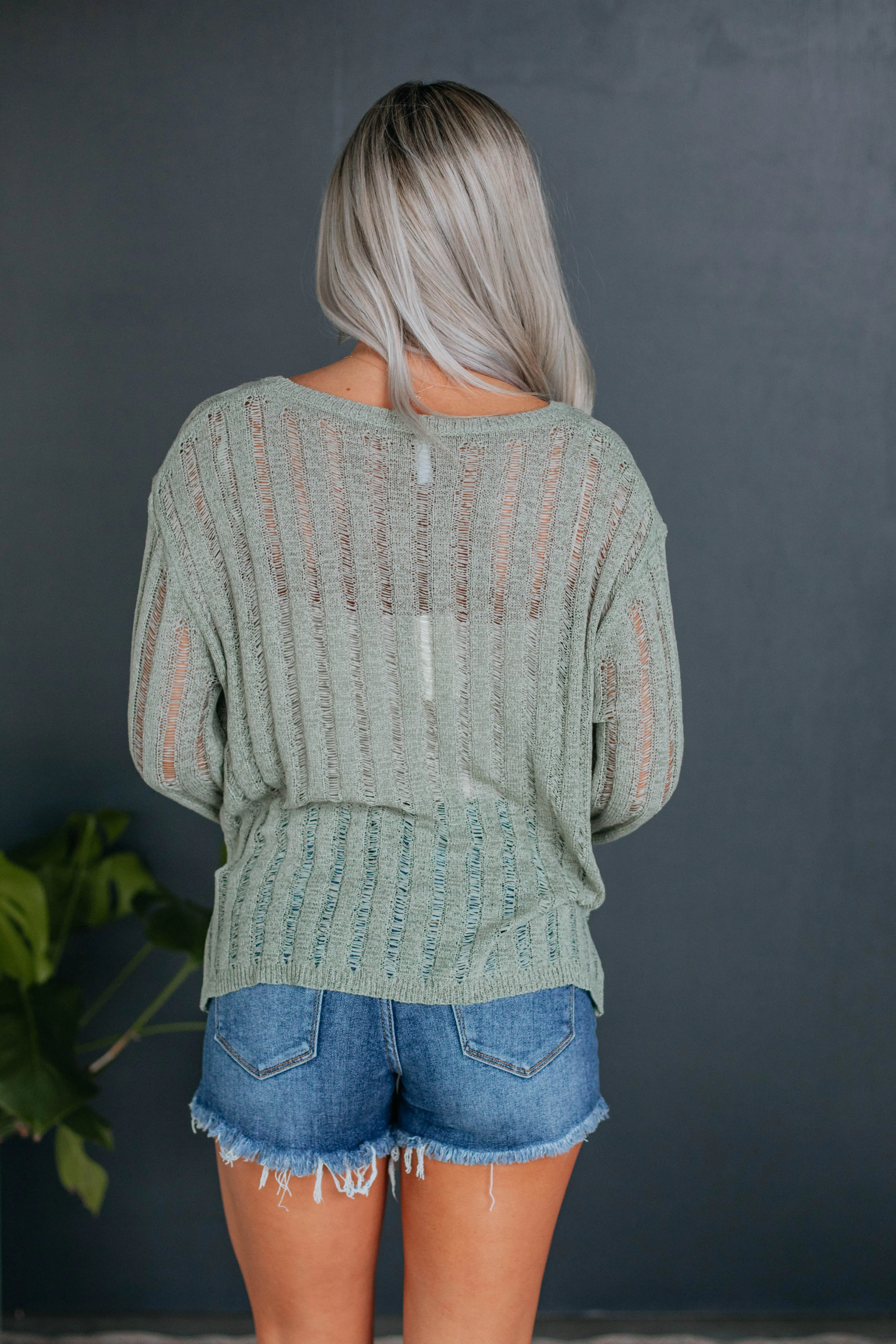 Jaron Knit Sweater - Sage sold by Wild Oak Boutique product image thumbnail 4
