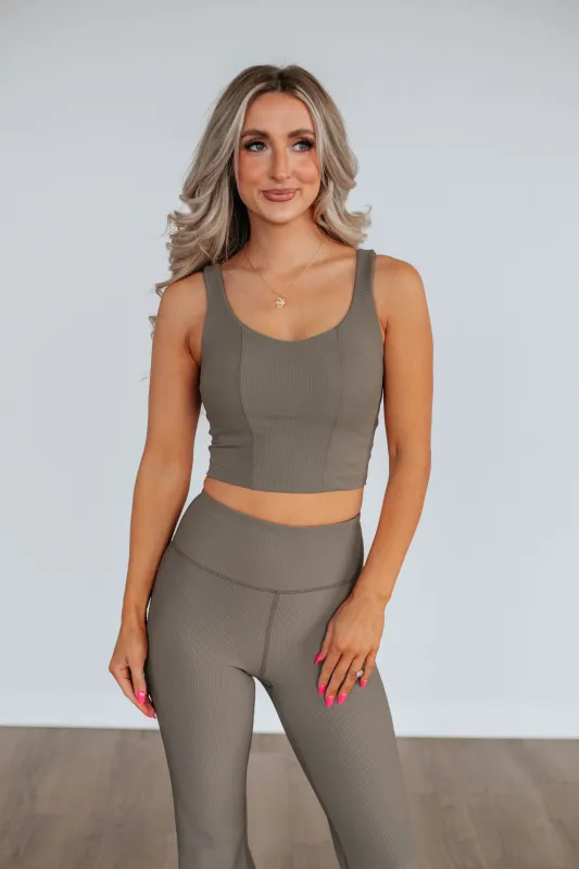Zinia Ribbed Tank - Mink sold by Wild Oak Boutique