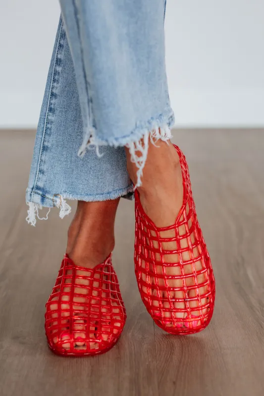 Totally Jelly Flats - Red sold by Wild Oak Boutique