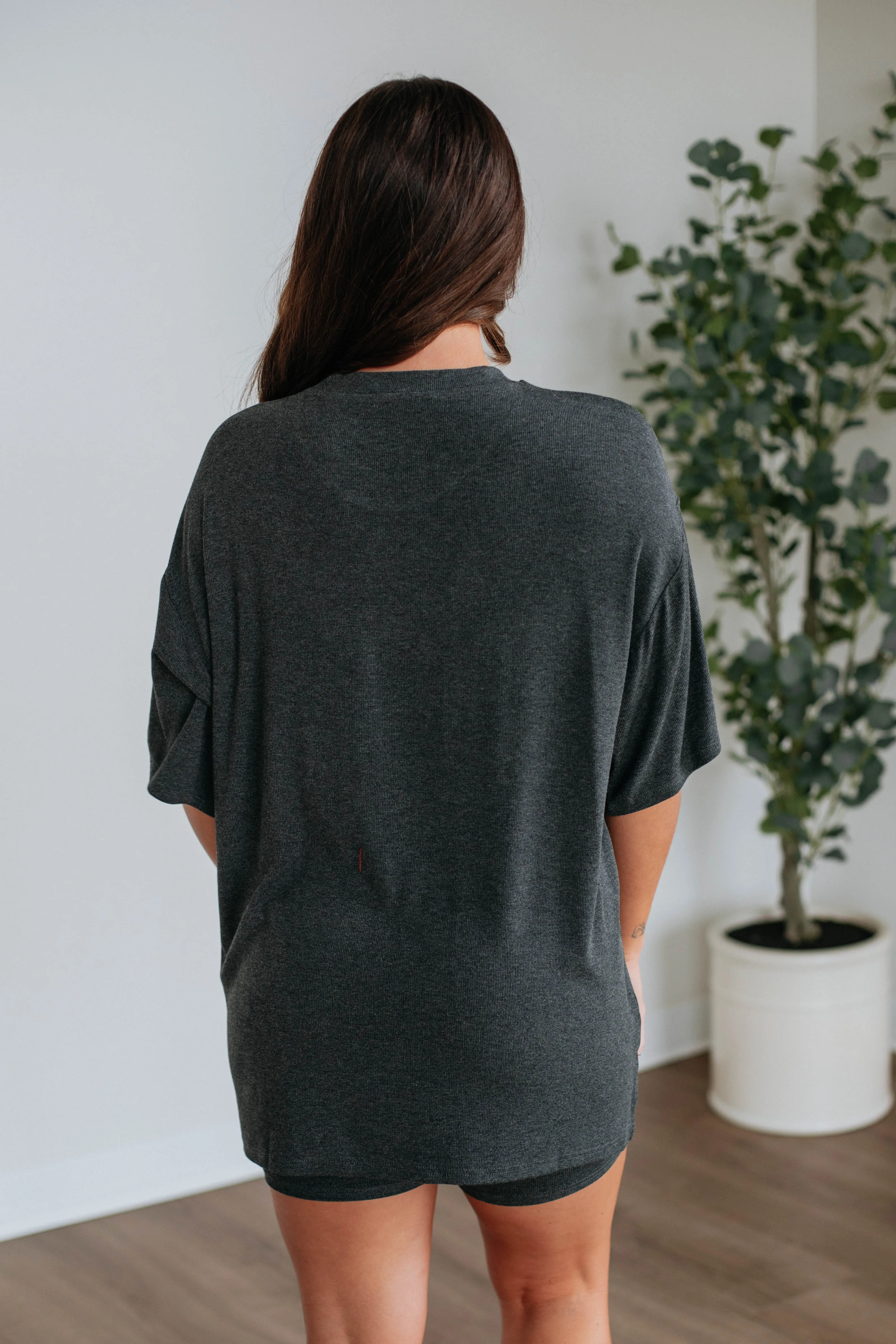 Kaylor Oversized Top - Charcoal sold by Wild Oak Boutique product image thumbnail 5