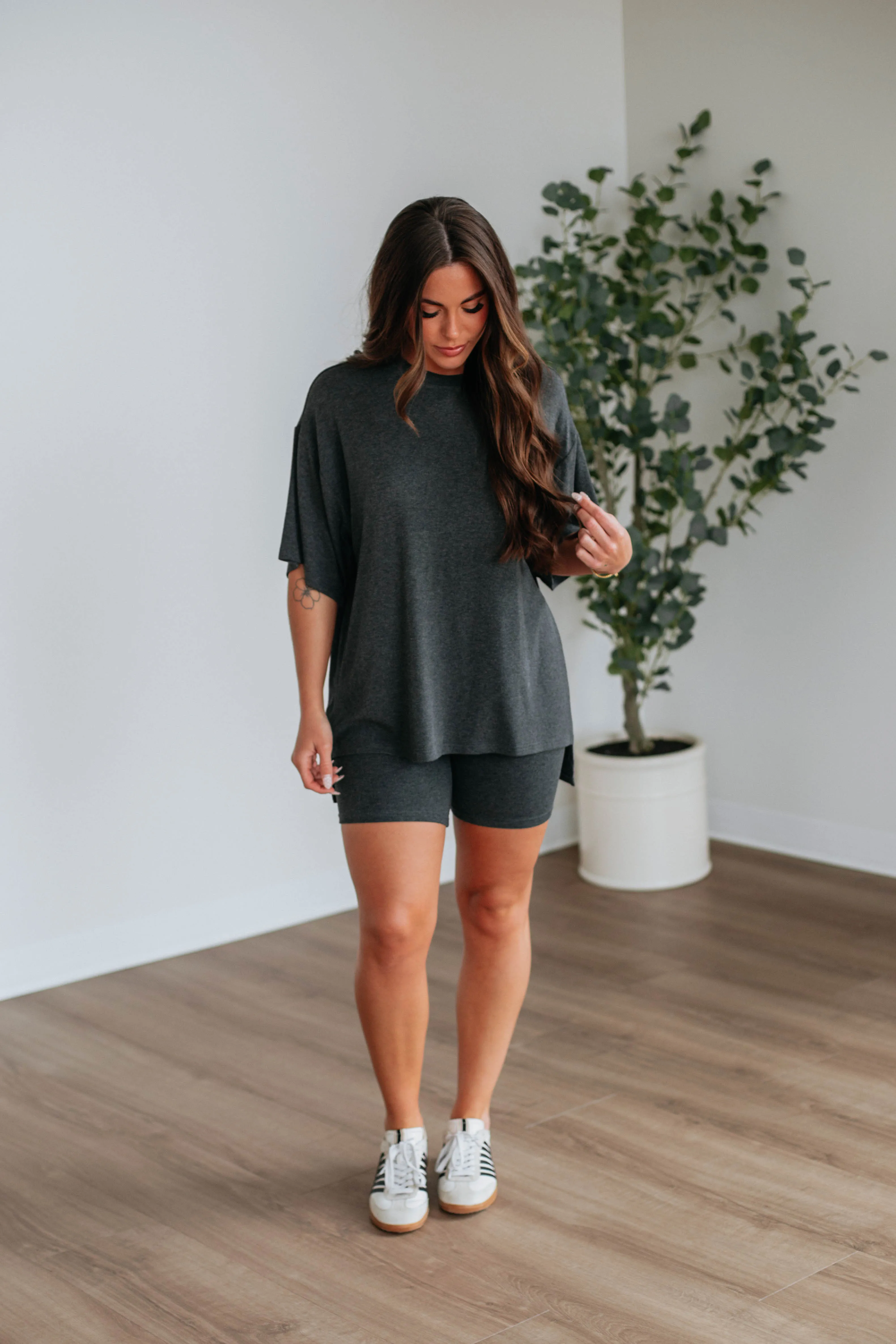 Kaylor Oversized Top - Charcoal sold by Wild Oak Boutique product image thumbnail 3