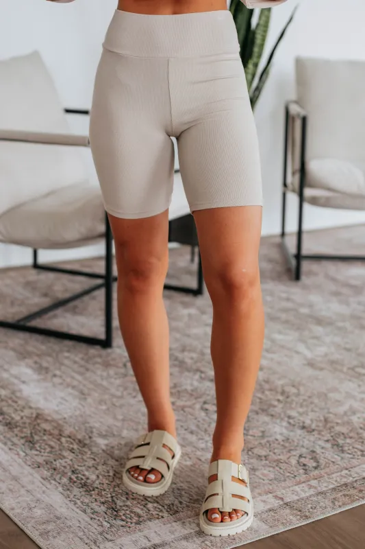 Kaylor Biker Shorts - Beige sold by Wild Oak Boutique