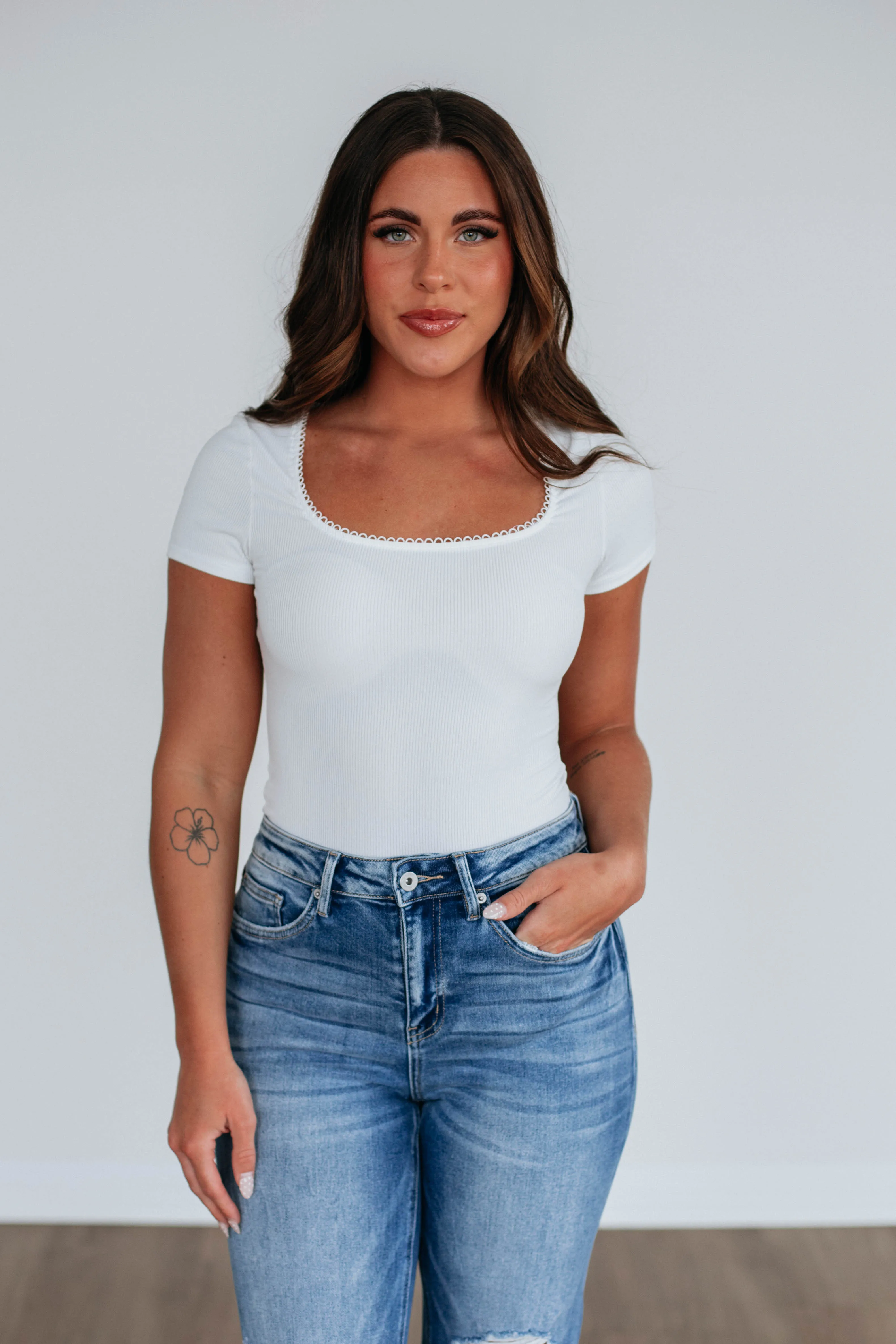 Elle Ribbed Bodysuit - Ivory sold by Wild Oak Boutique product image thumbnail 4