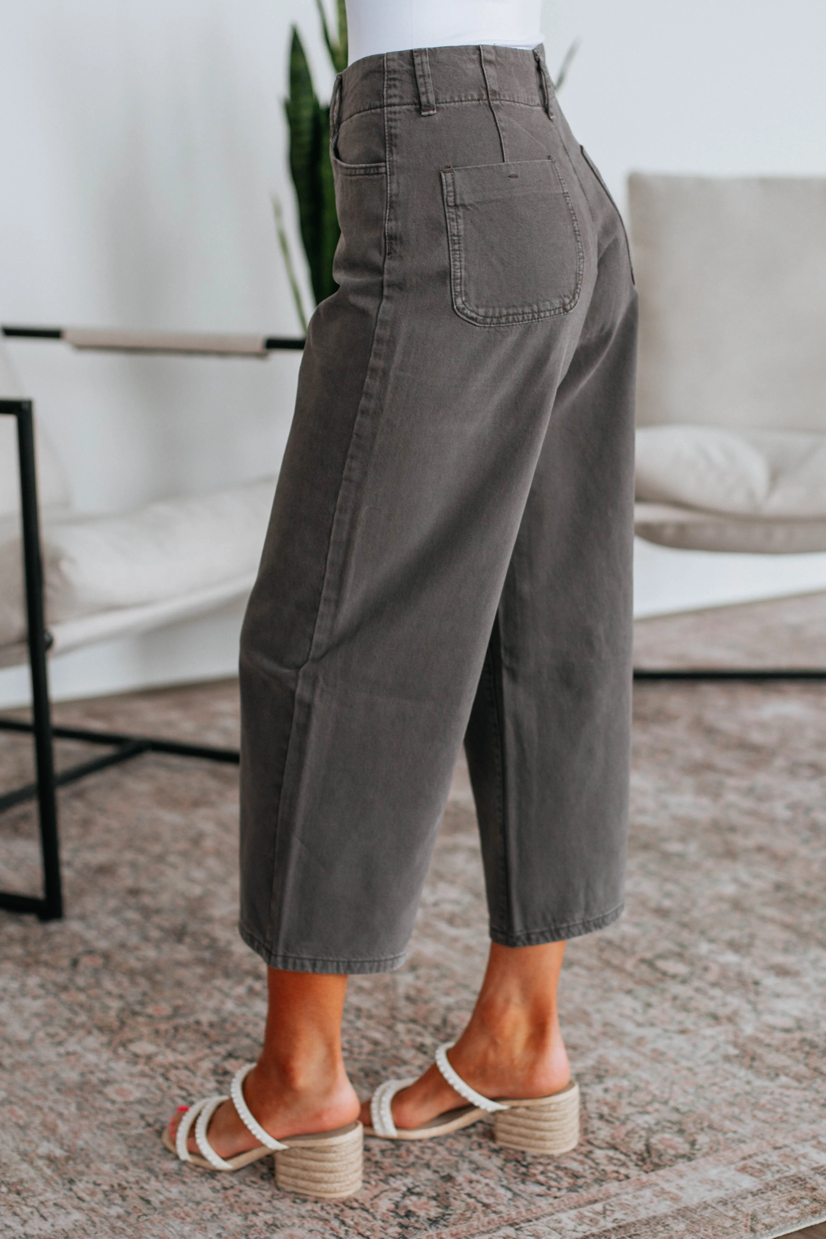 Blithe Wide Leg Pants - Charcoal sold by Wild Oak Boutique product image thumbnail 5