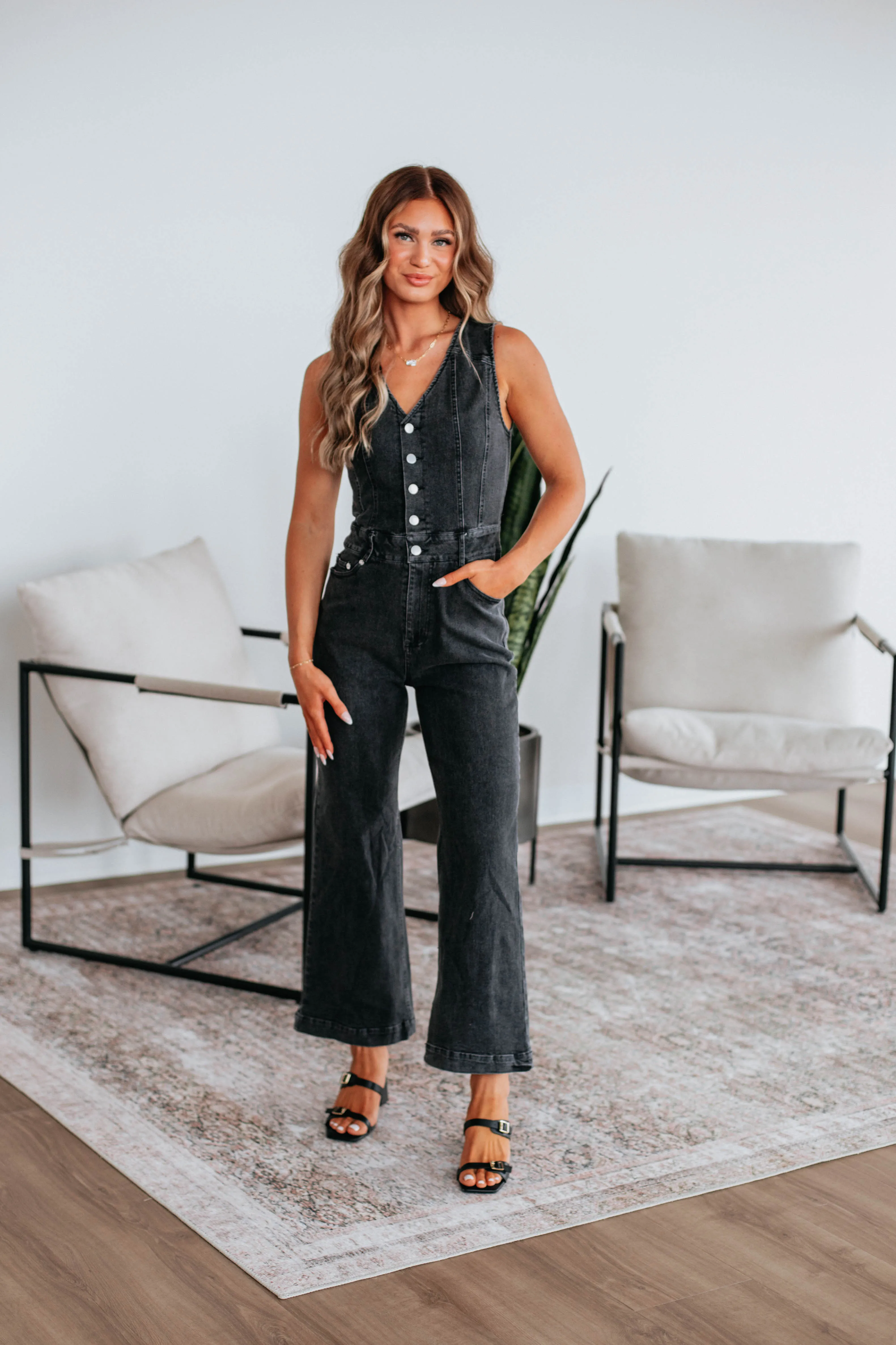 Laurita Denim Jumpsuit sold by Wild Oak Boutique product image thumbnail 3