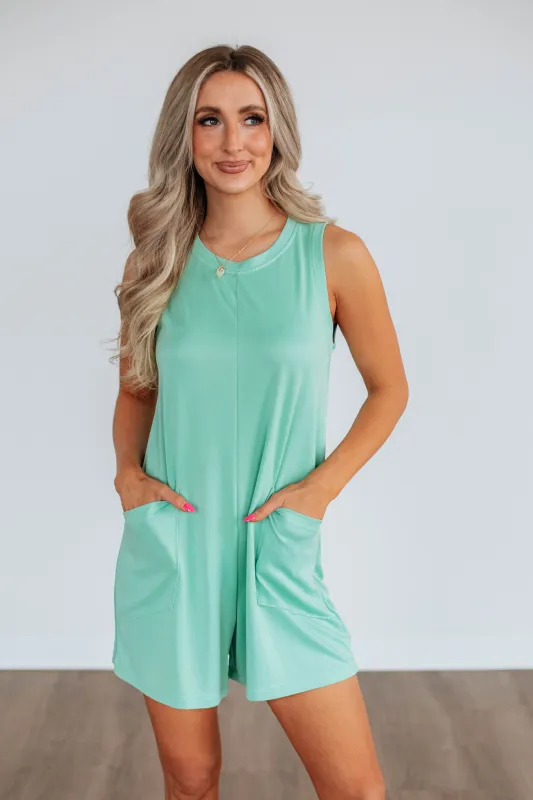 Keisha Lounge Romper - Mint sold by Wild Oak Boutique