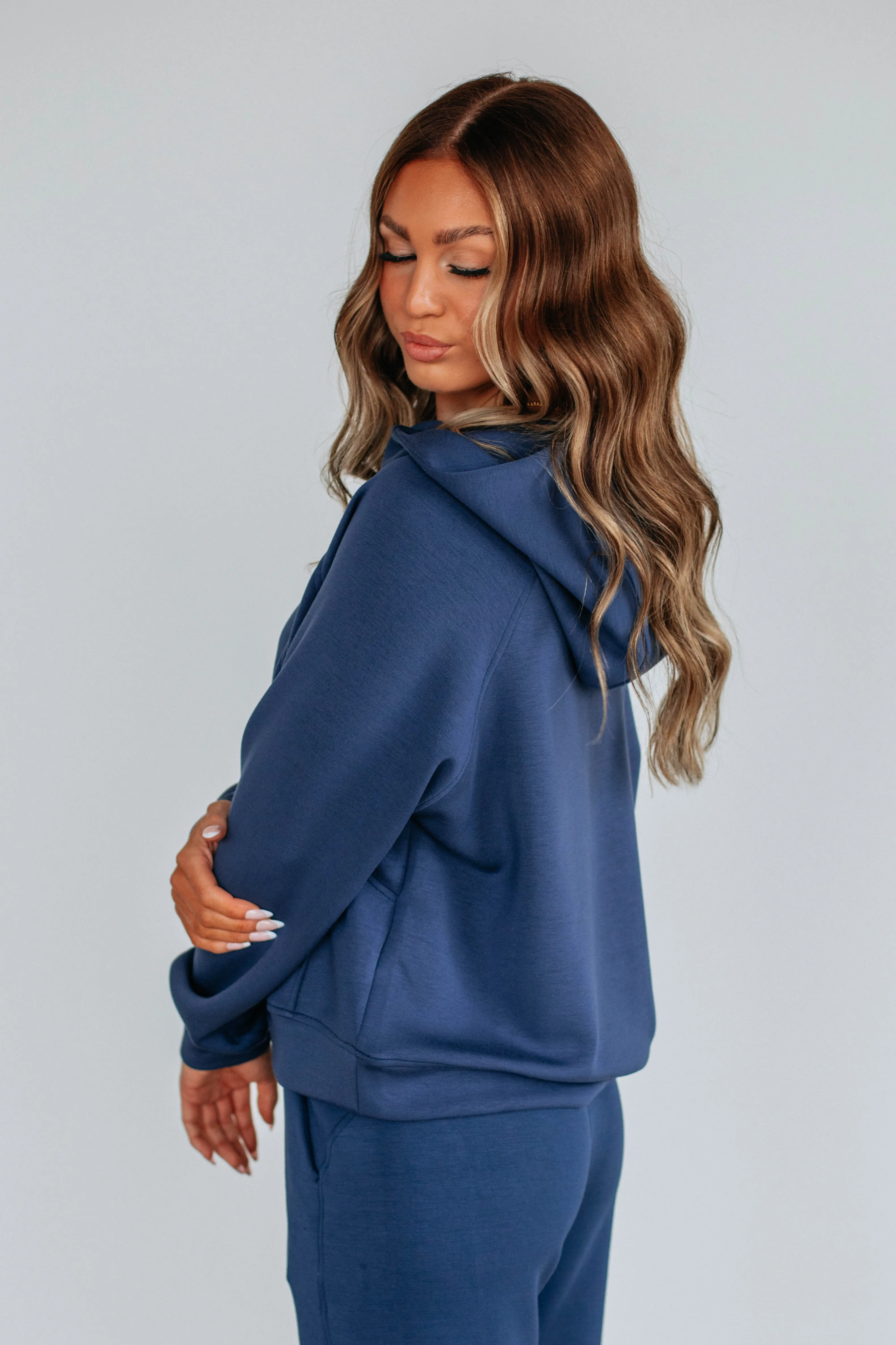 Aubrie Half-Zip Pullover - Navy sold by Wild Oak Boutique product image thumbnail 4