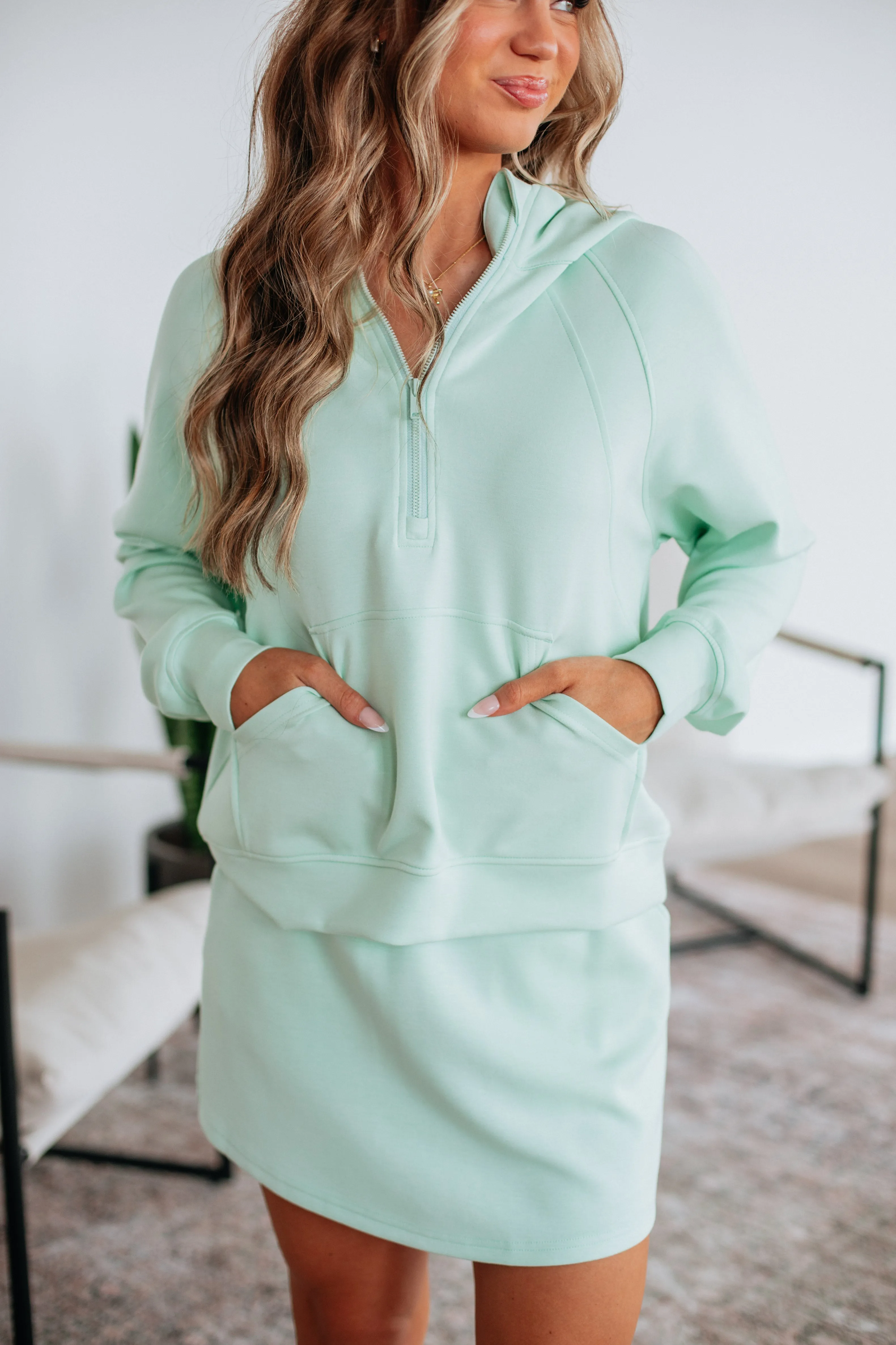 Aubrie Half-Zip Pullover - Mint sold by Wild Oak Boutique product image thumbnail 2