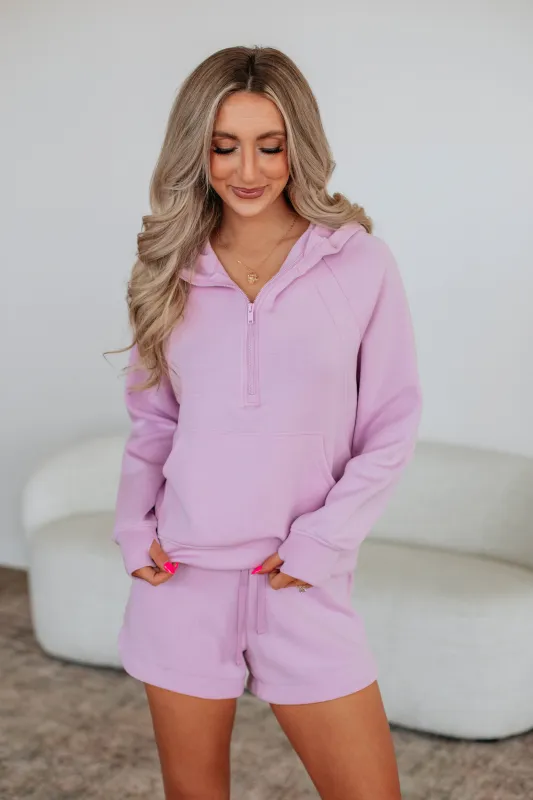 Aubrie Half-Zip Pullover - Lilac sold by Wild Oak Boutique