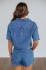 Waylen Denim Top sold by Wild Oak Boutique
