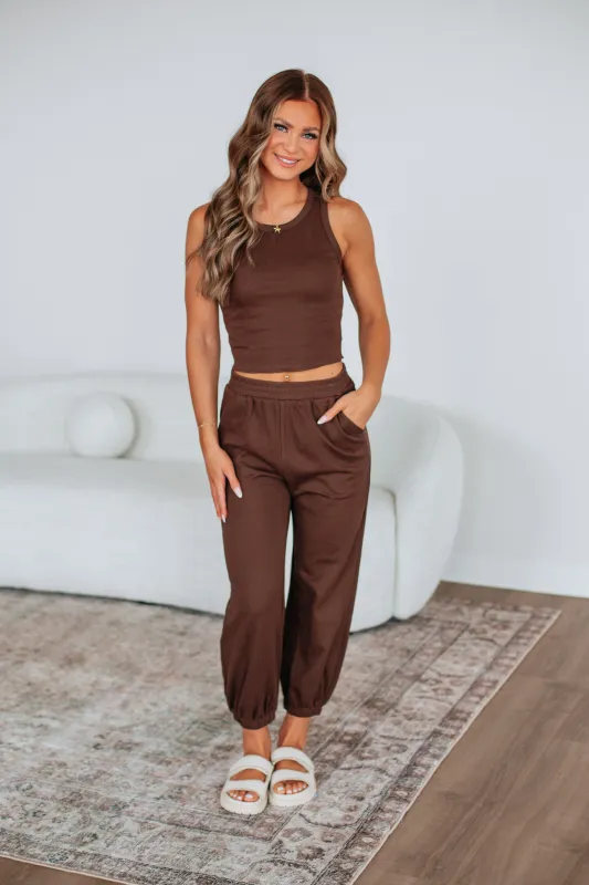 Dax Two-Piece Lounge Set - Chocolate sold by Wild Oak Boutique