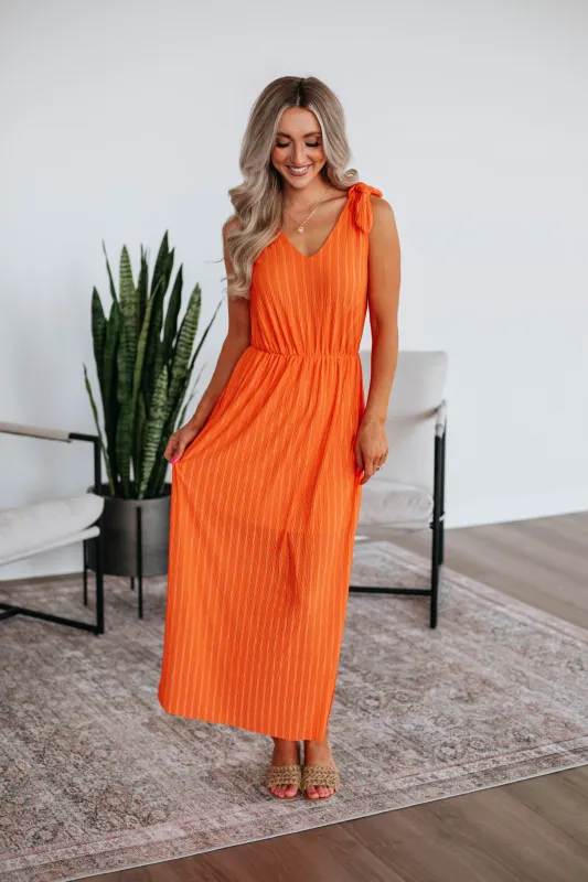 Danetta Striped Dress - Tangerine Mix sold by Wild Oak Boutique