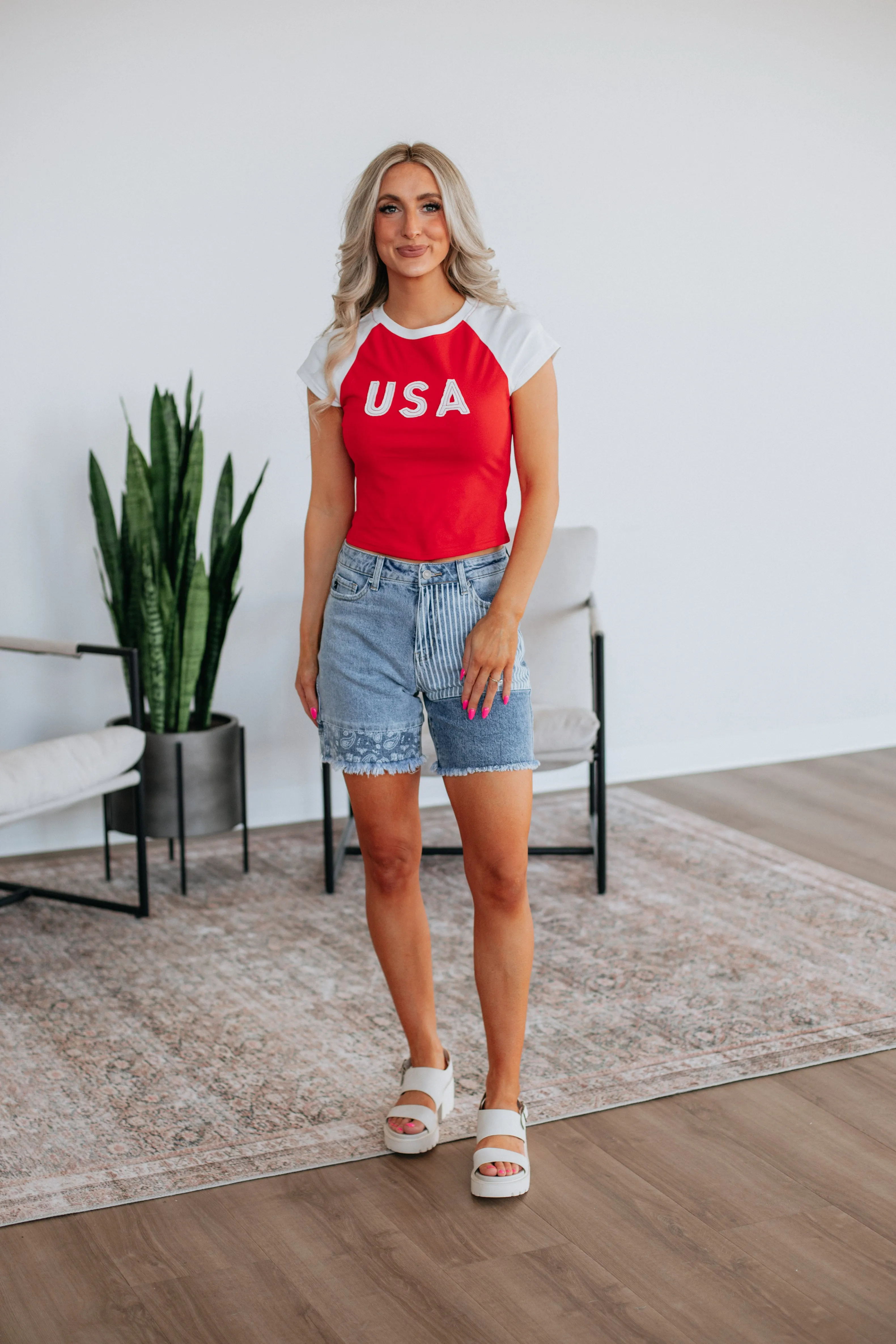 Team USA Tee - Cherry sold by Wild Oak Boutique product image thumbnail 3
