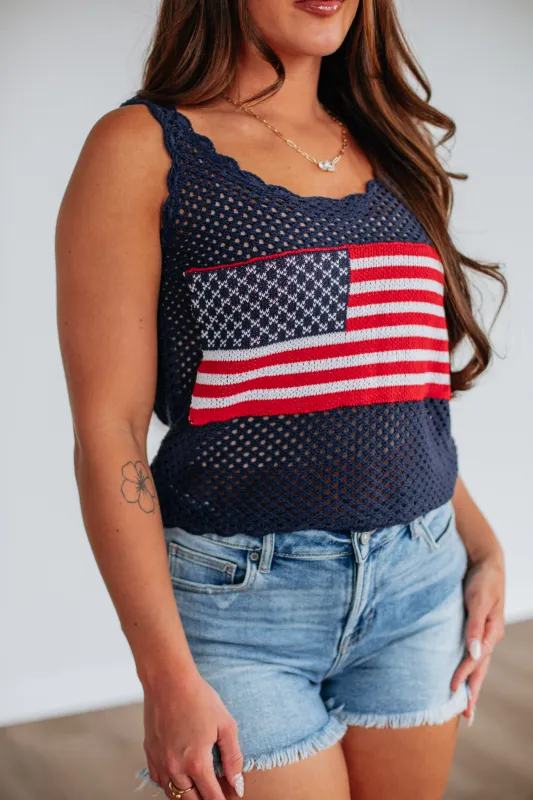 Patriotic Babe Tank - Navy sold by Wild Oak Boutique