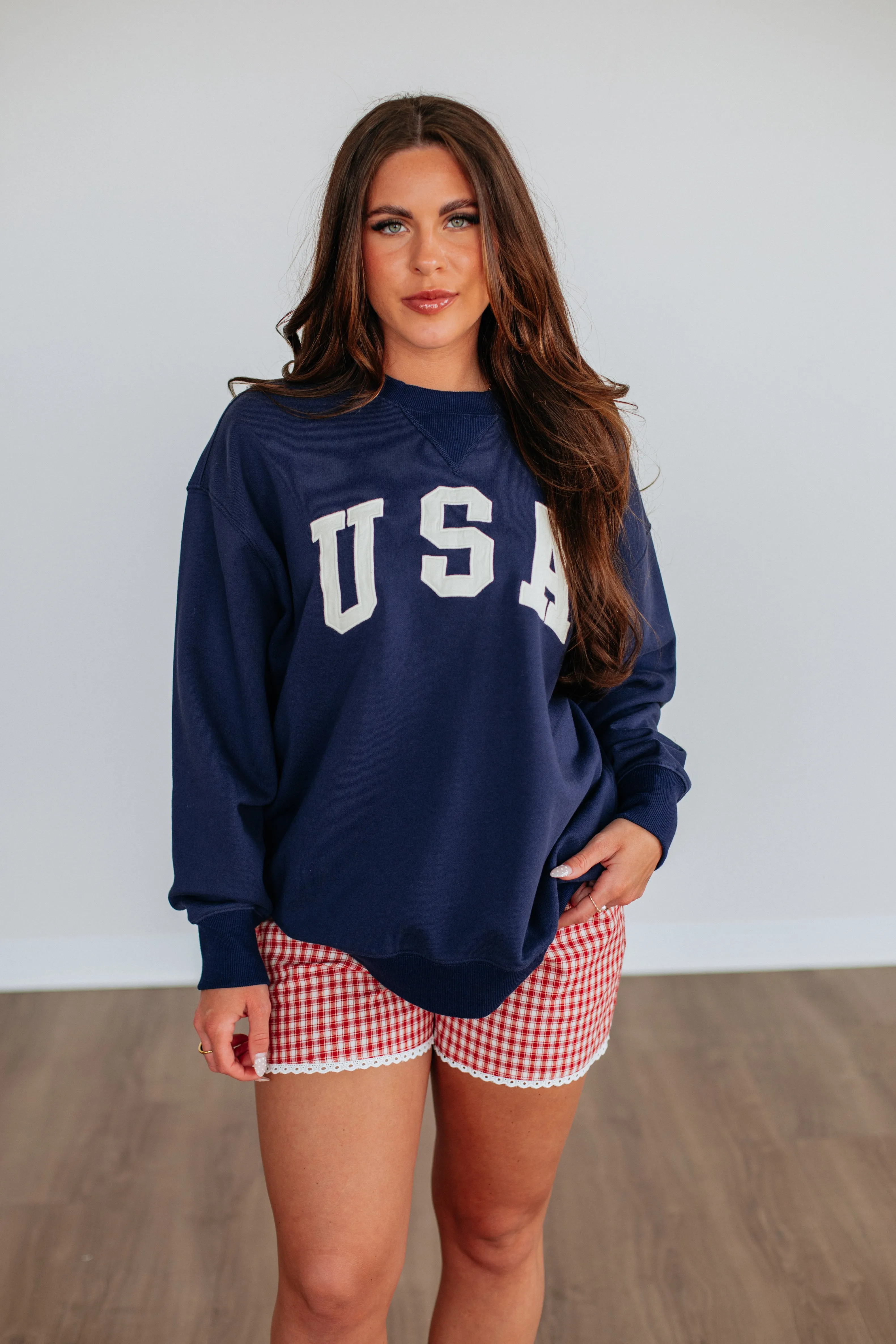 USA Pullover - Navy sold by Wild Oak Boutique product image thumbnail 4