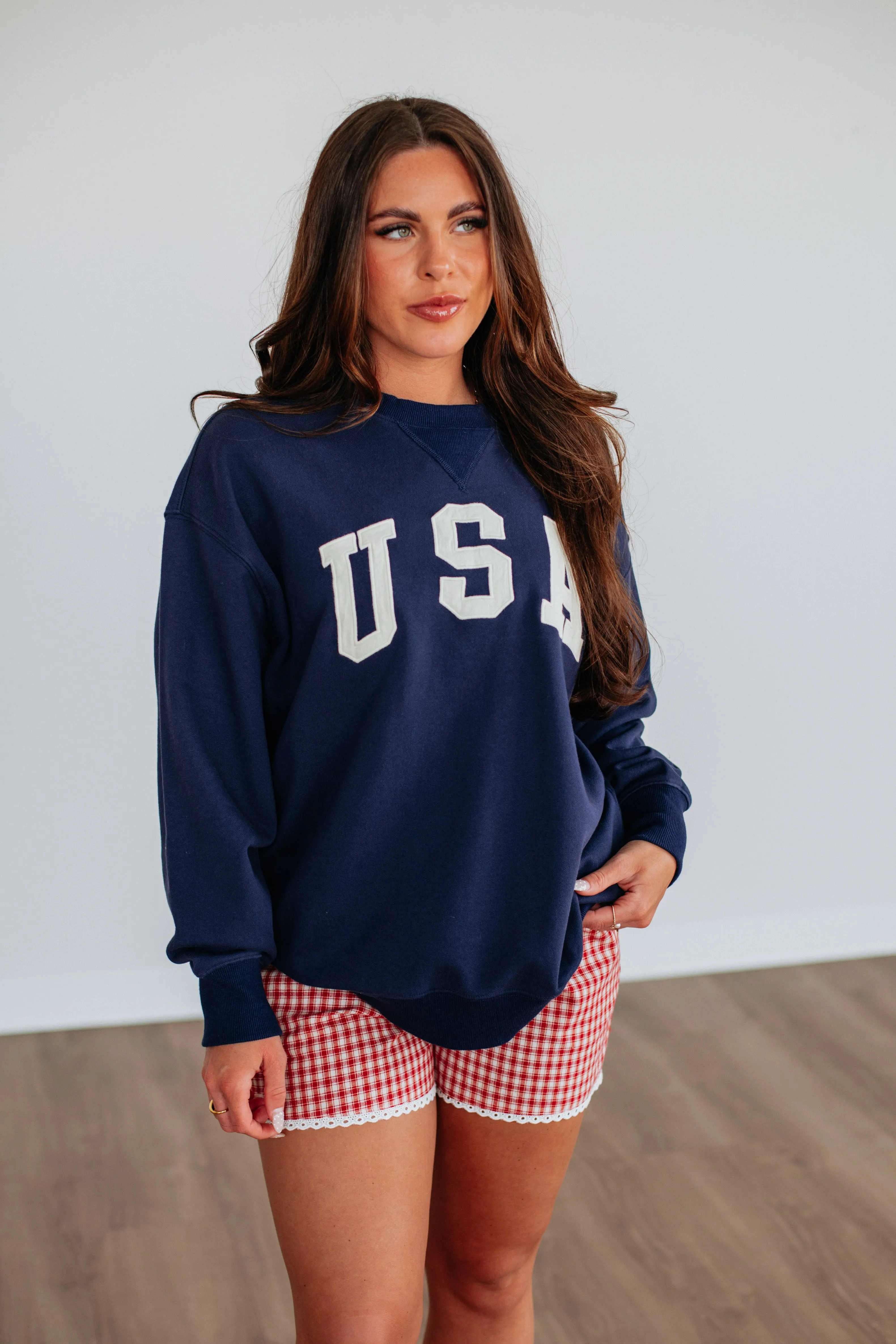 USA Pullover - Navy sold by Wild Oak Boutique