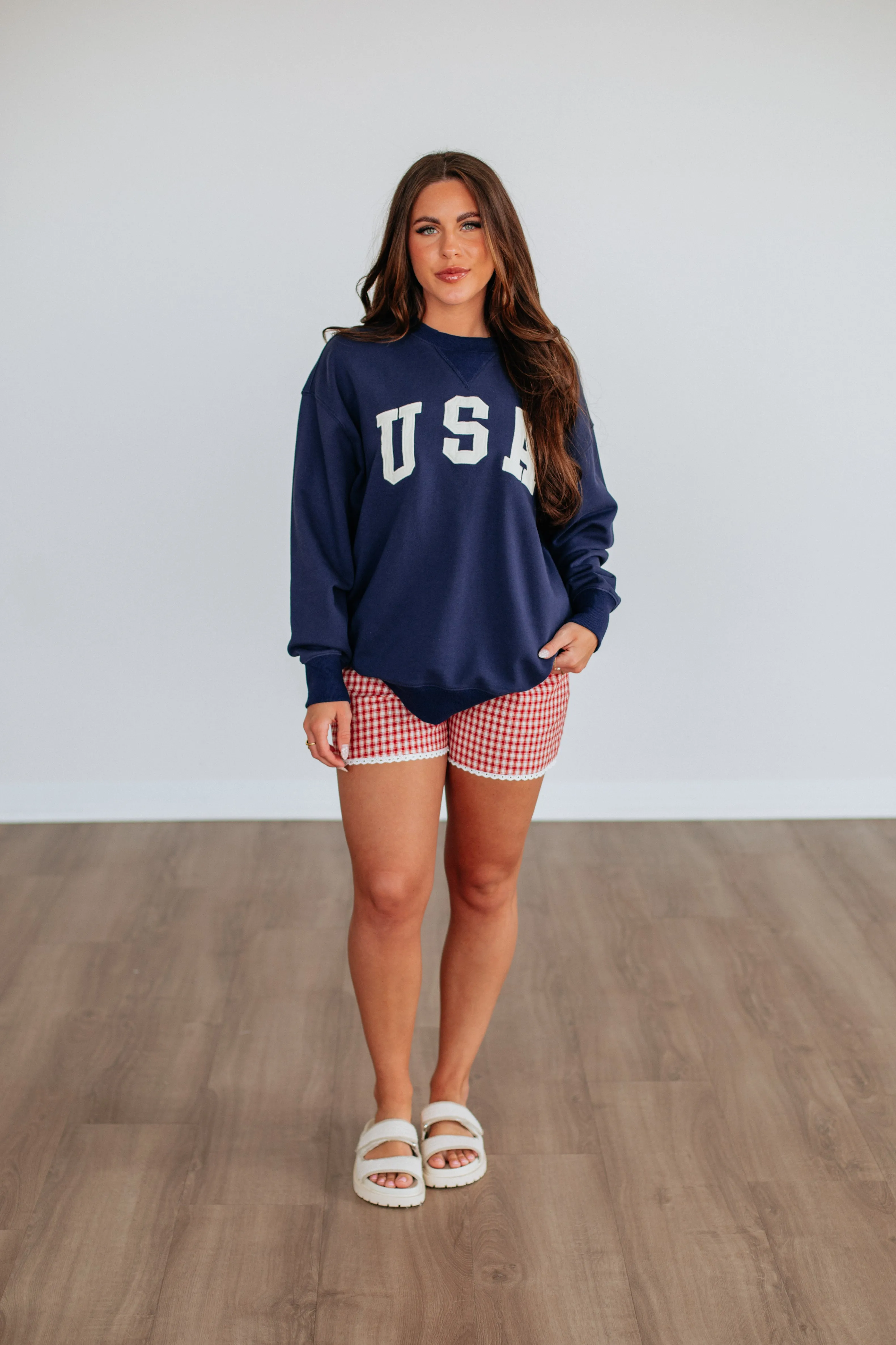 USA Pullover - Navy sold by Wild Oak Boutique product image thumbnail 2