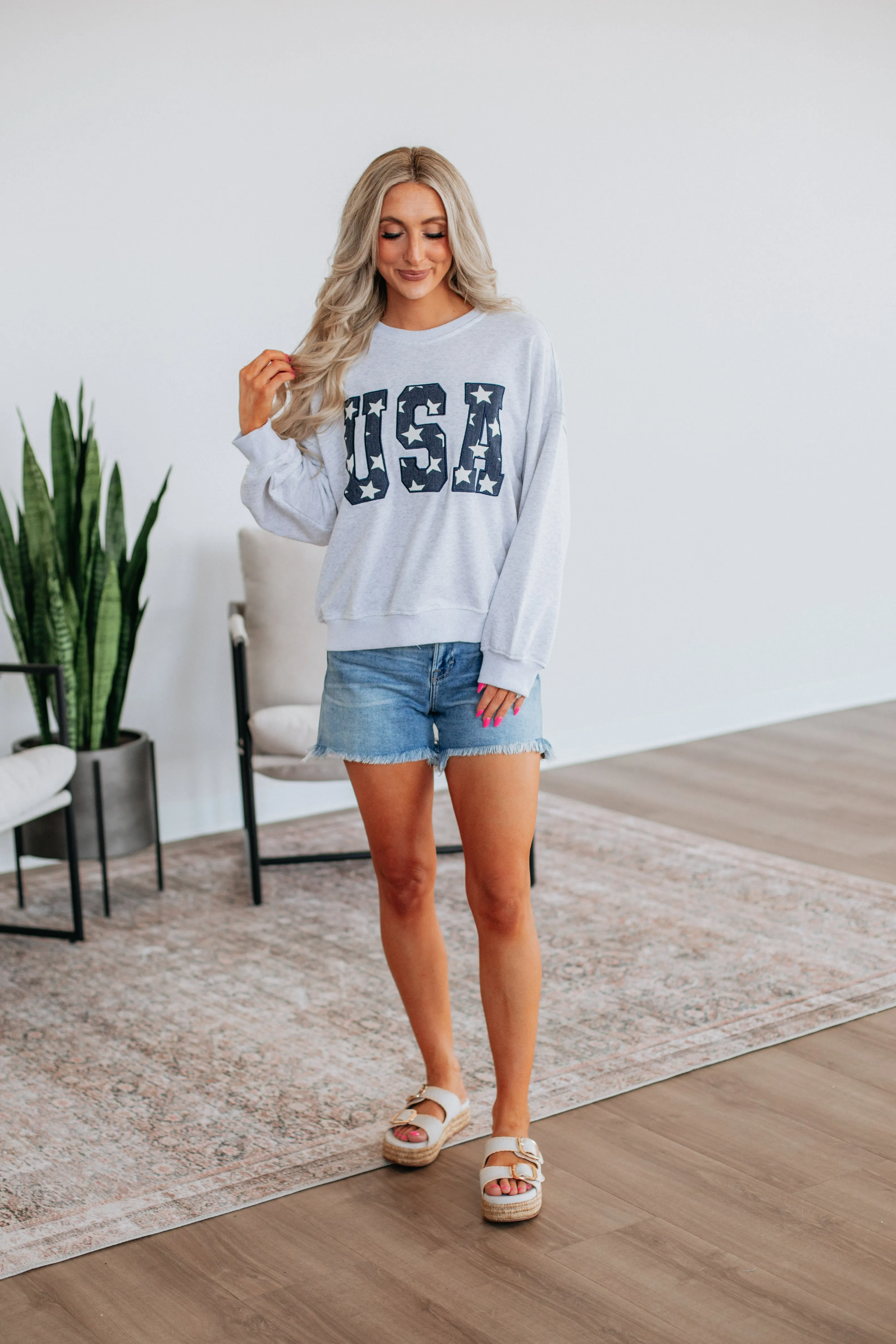 Cozy in the USA Sweatshirt sold by Wild Oak Boutique product image thumbnail 3
