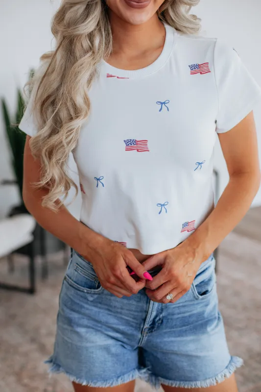 Bows & Stripes Tee made by Le Lis