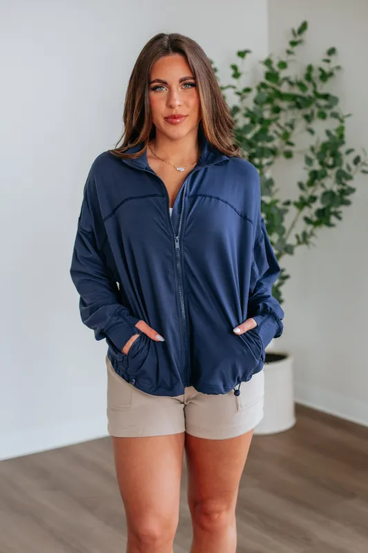 Sacsha Active Jacket - Navy sold by Wild Oak Boutique