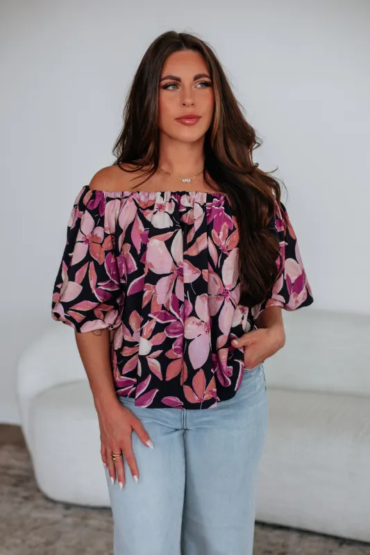 Nadalia Floral Top sold by Wild Oak Boutique