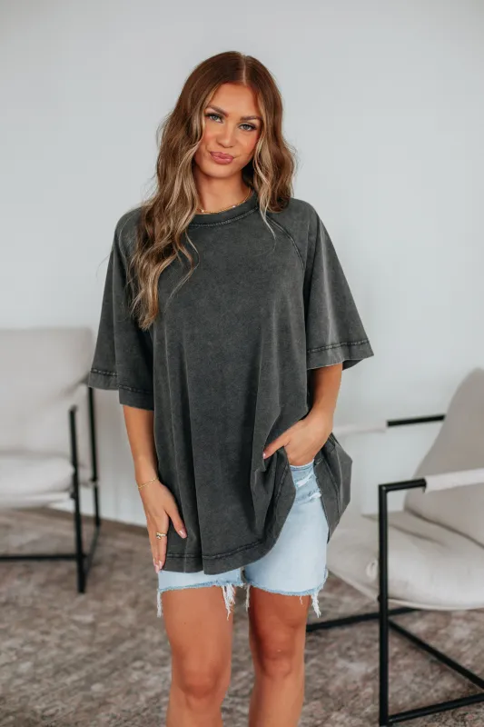 Skylen Oversized Tee - Vintage Black sold by Wild Oak Boutique