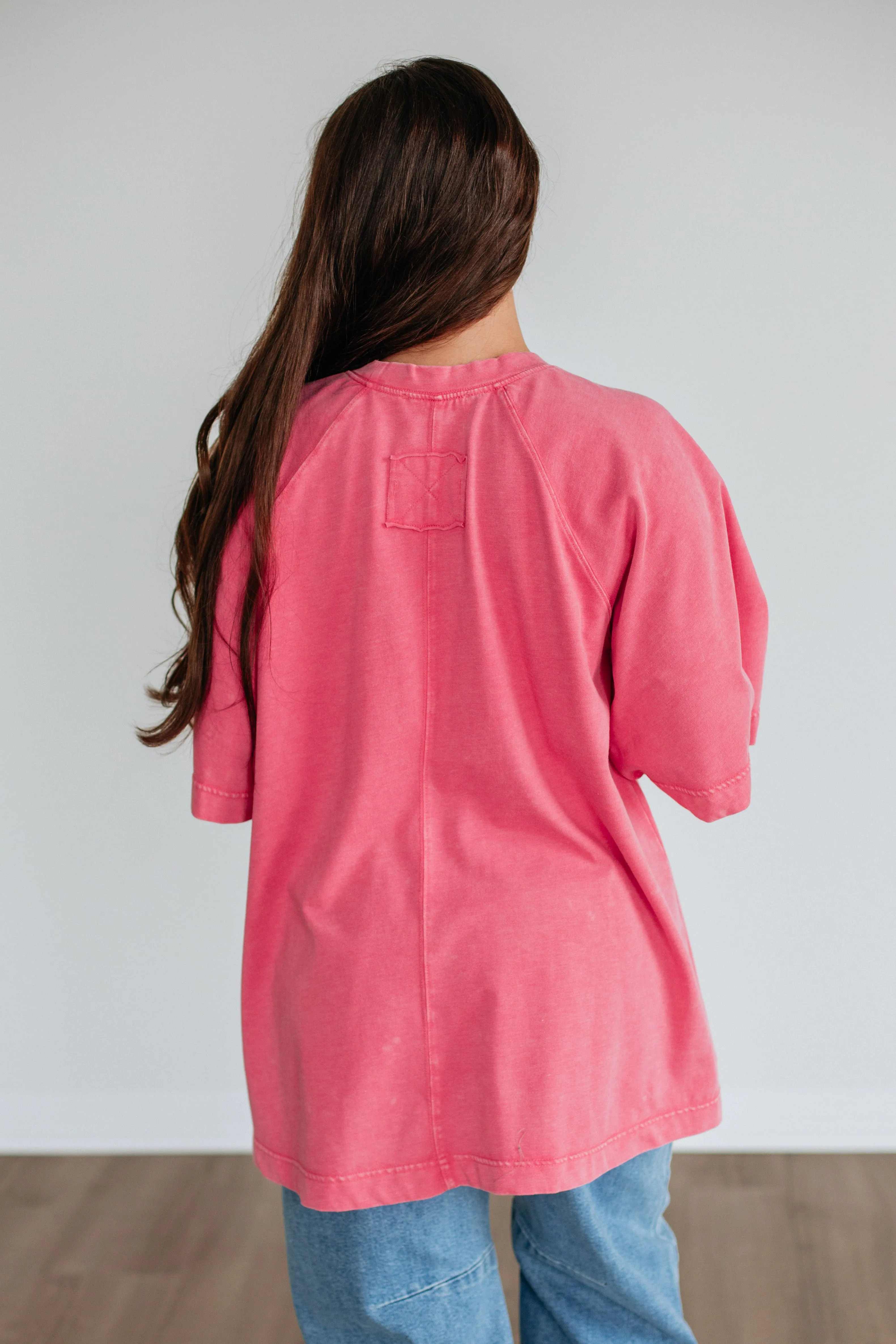 Skylen Oversized Tee - Strawberry sold by Wild Oak Boutique product image thumbnail 5