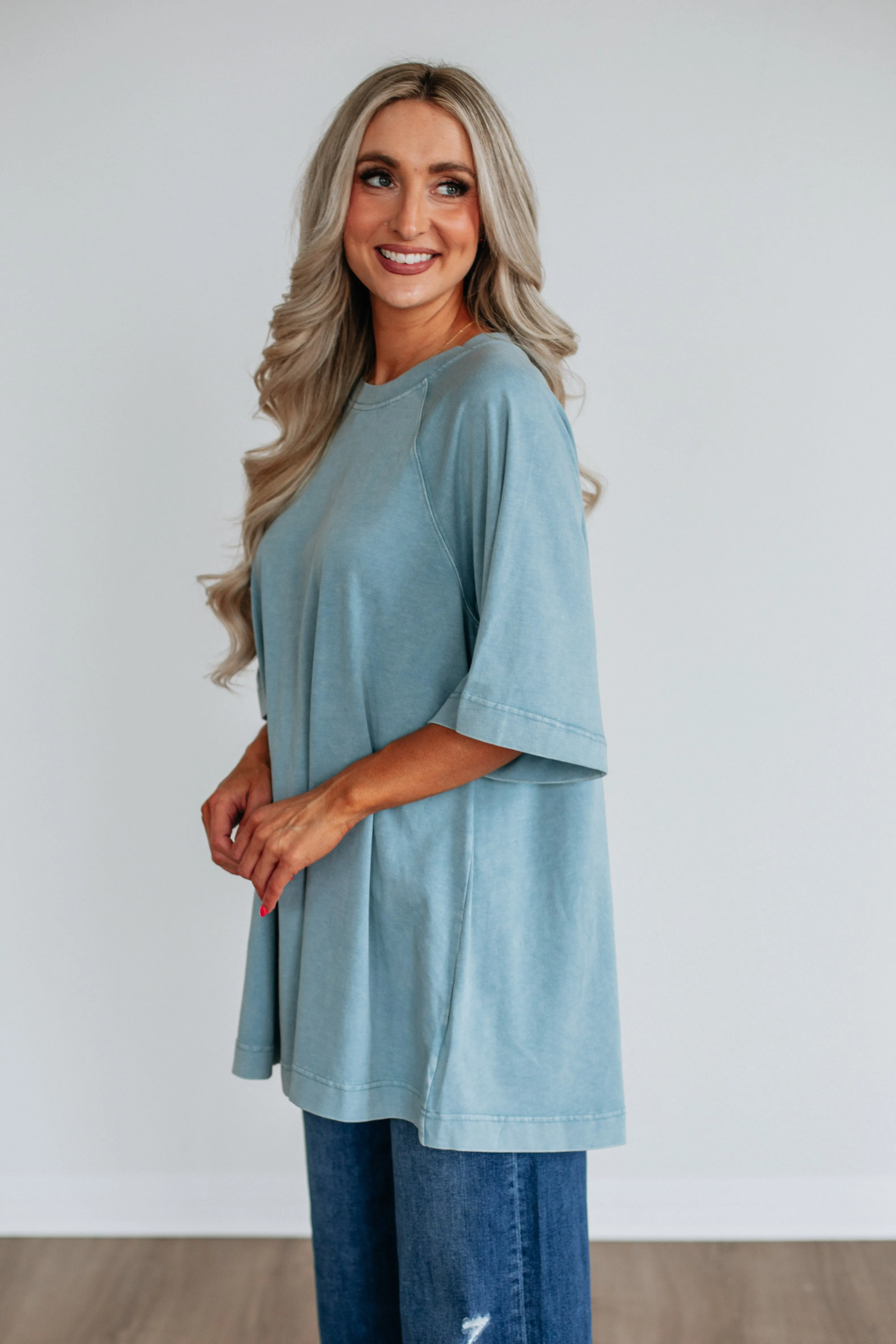 Skylen Oversized Tee - Dusty Coast sold by Wild Oak Boutique product image thumbnail 2