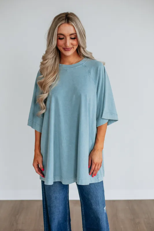 Skylen Oversized Tee - Dusty Coast sold by Wild Oak Boutique