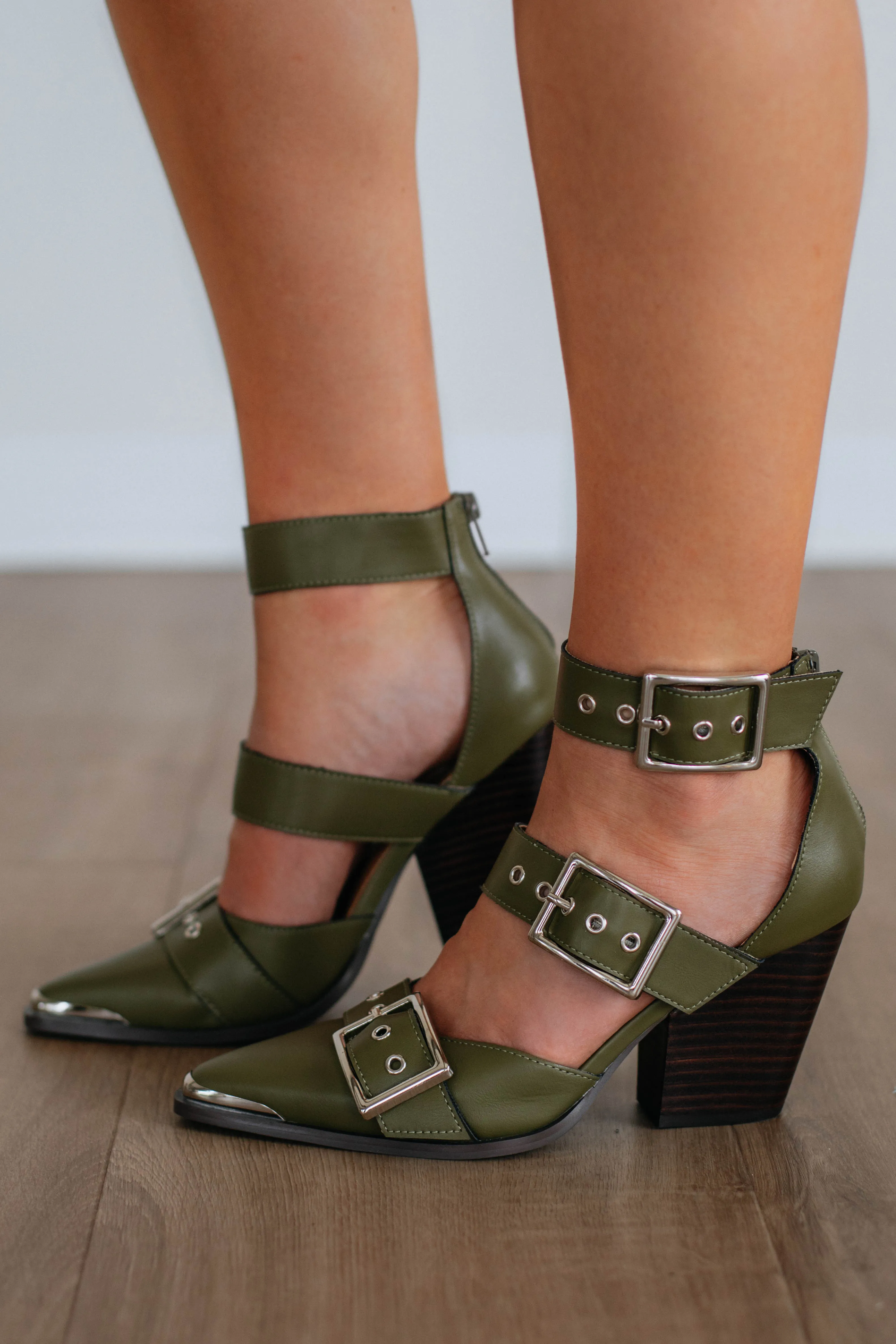 Proving My Point Heels - Olive sold by Wild Oak Boutique