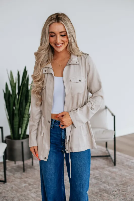 Talon Utility Jacket - Beige sold by Wild Oak Boutique