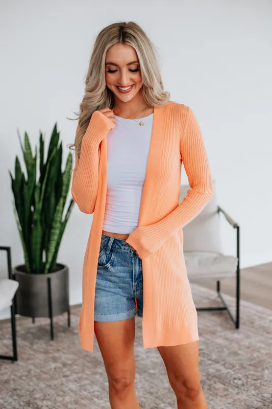 Maylin Ribbed Cardigan - Apricot made by BE COOL