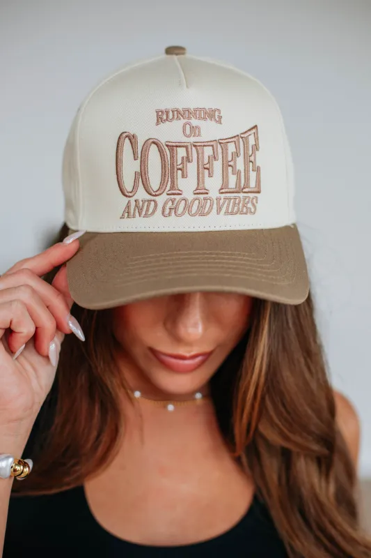 Coffee and Good Vibes Trucker Hat made by Wild Oak Boutique