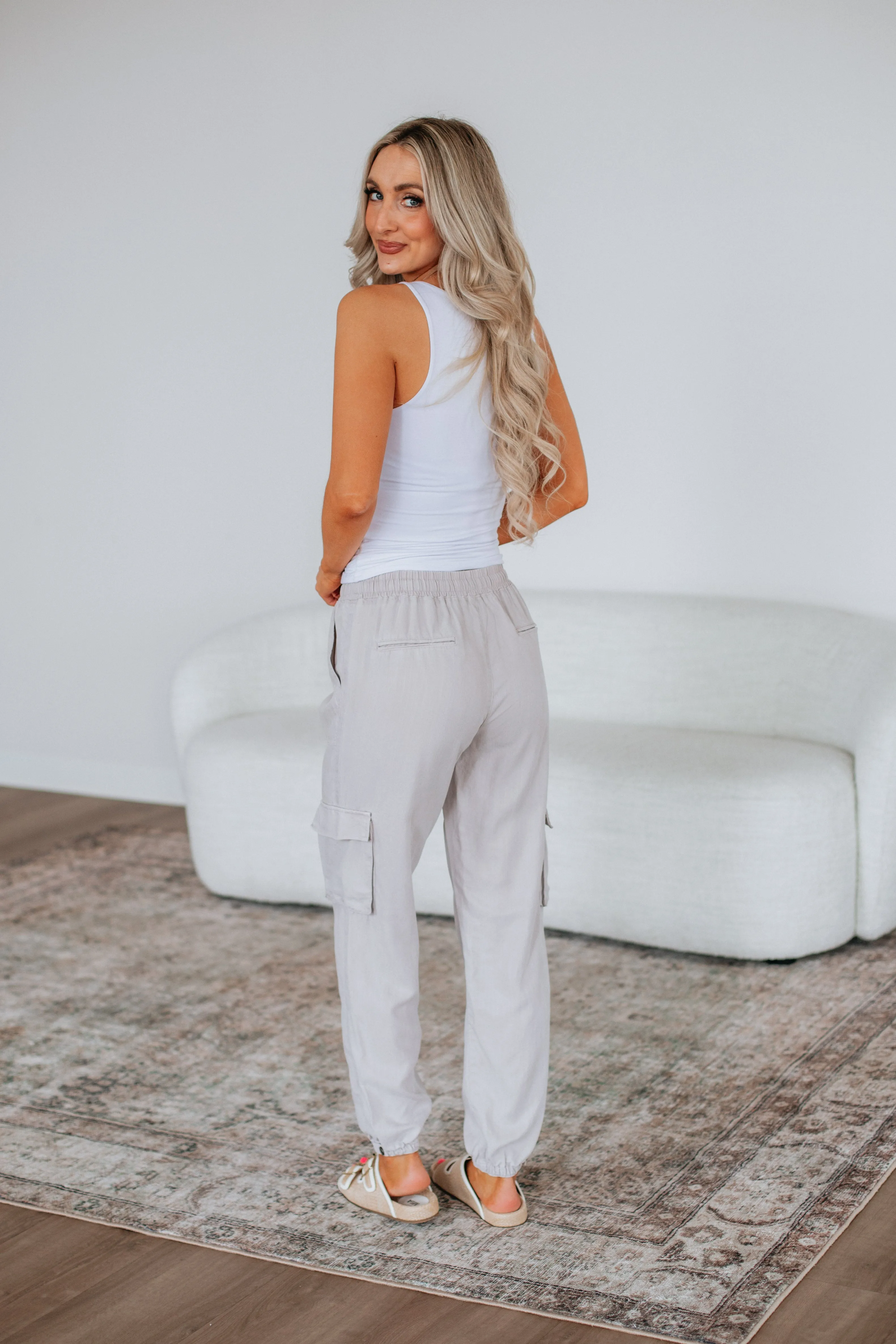 Bodie Cargo Joggers - Stone sold by Wild Oak Boutique product image thumbnail 5