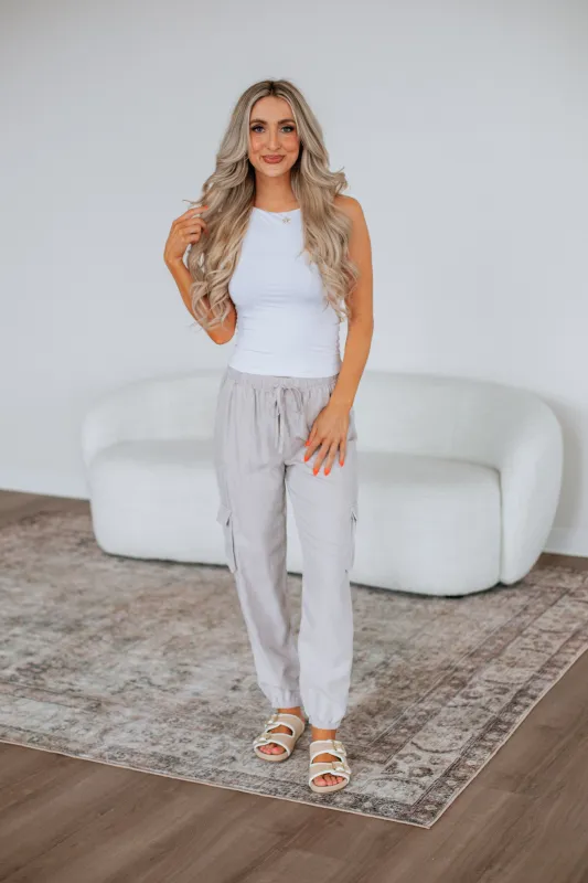 Bodie Cargo Joggers - Stone sold by Wild Oak Boutique