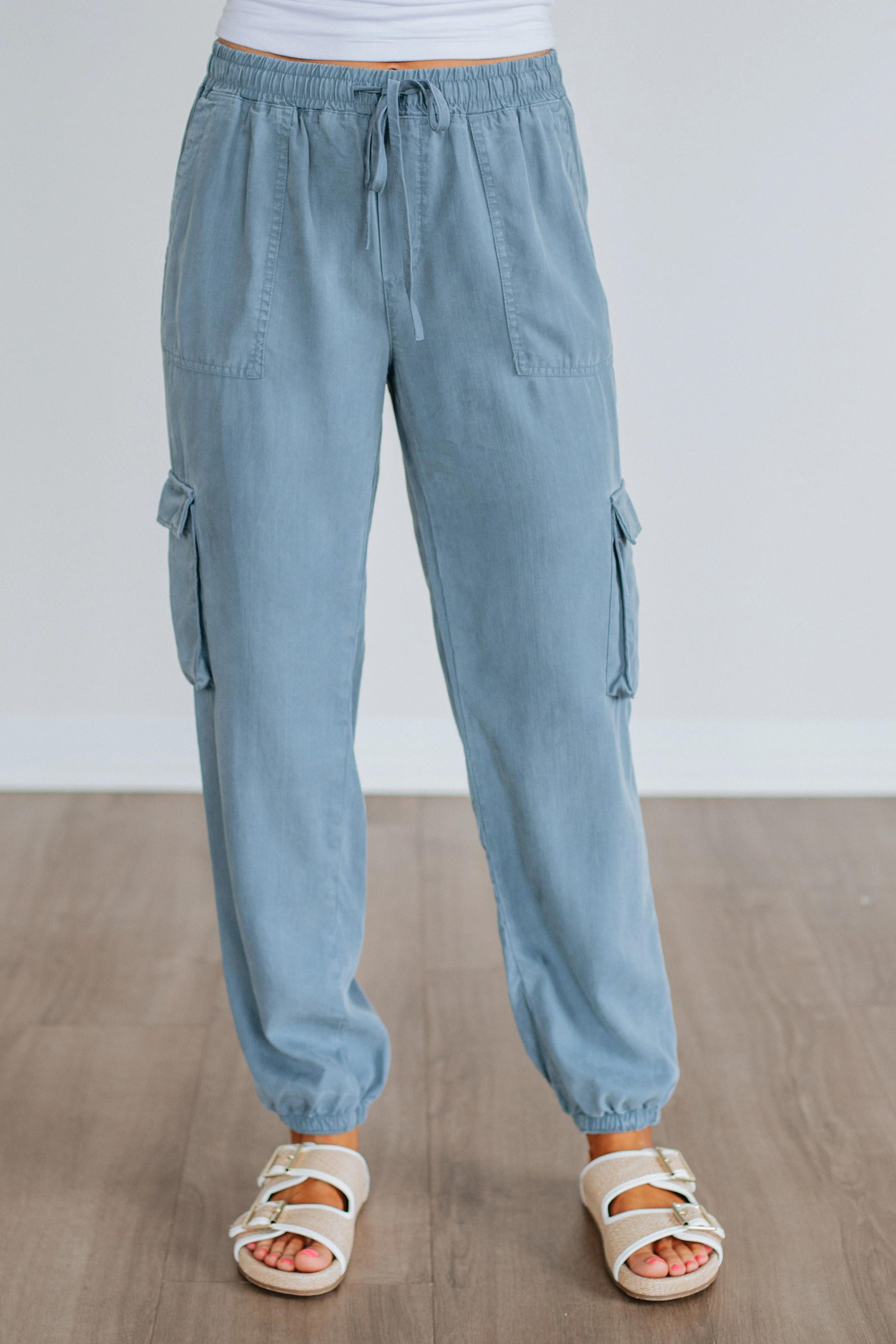 Bodie Cargo Joggers - Slate Blue sold by Wild Oak Boutique product image thumbnail 2