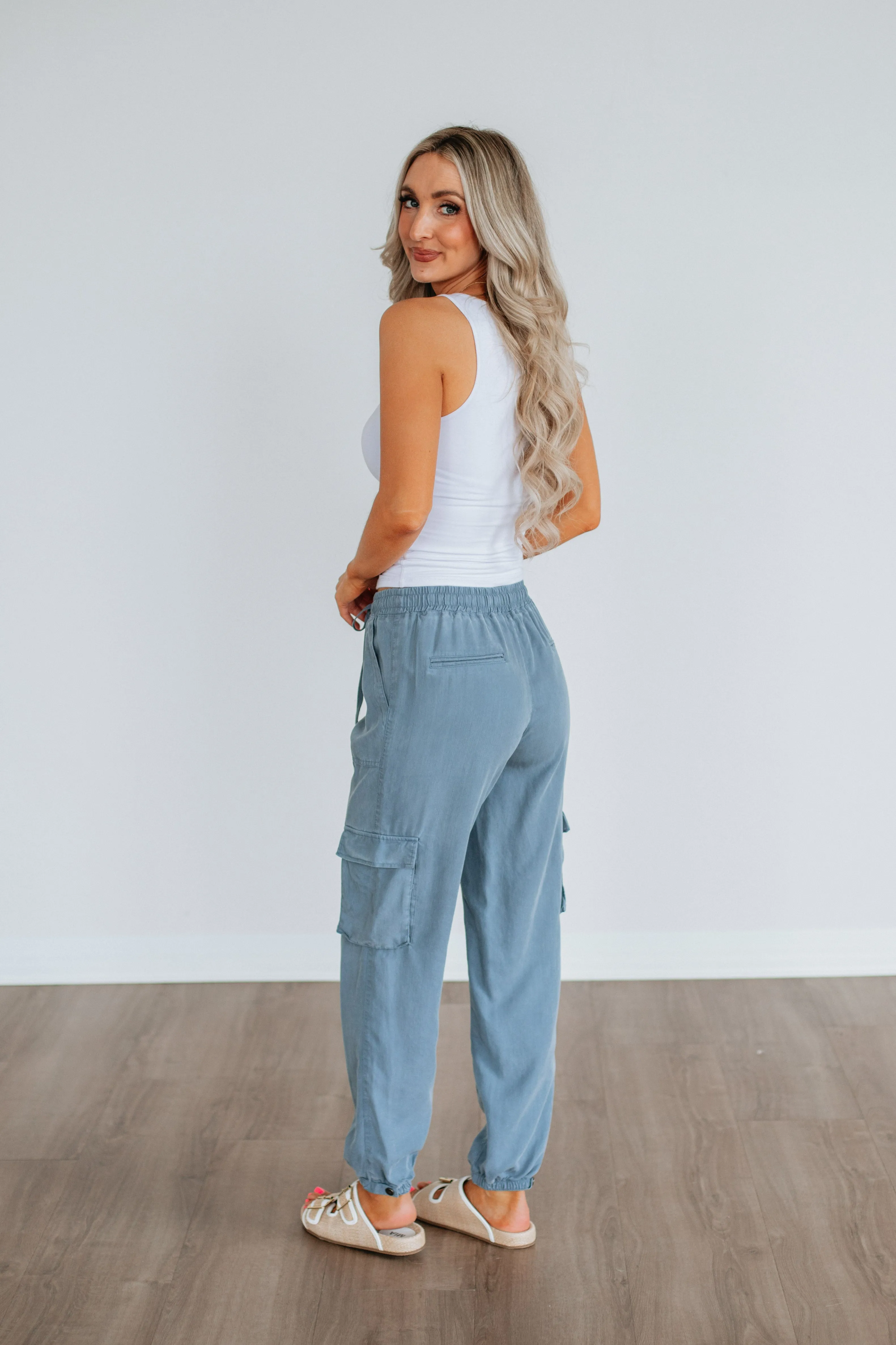 Bodie Cargo Joggers - Slate Blue sold by Wild Oak Boutique product image thumbnail 4