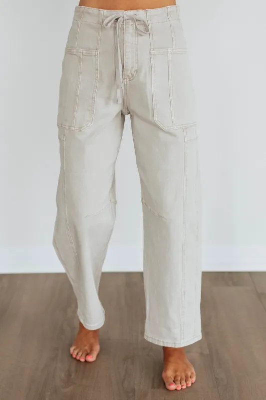 Kodi Risen Cargo Jeans - Almond sold by Wild Oak Boutique