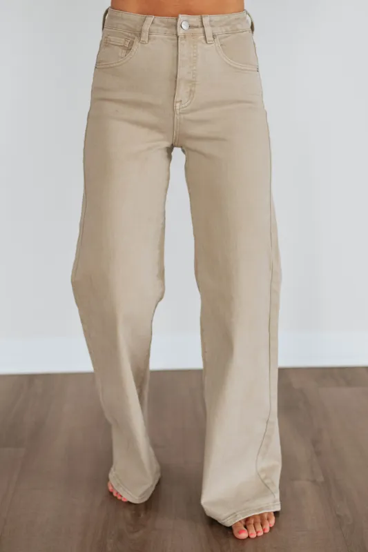 Kenna Risen Jeans - Khaki sold by Wild Oak Boutique